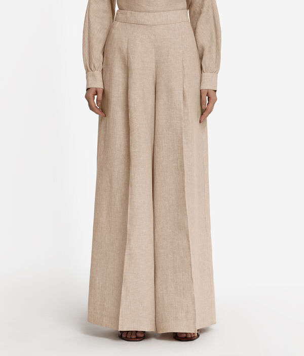 Брюки палаццо изо льна