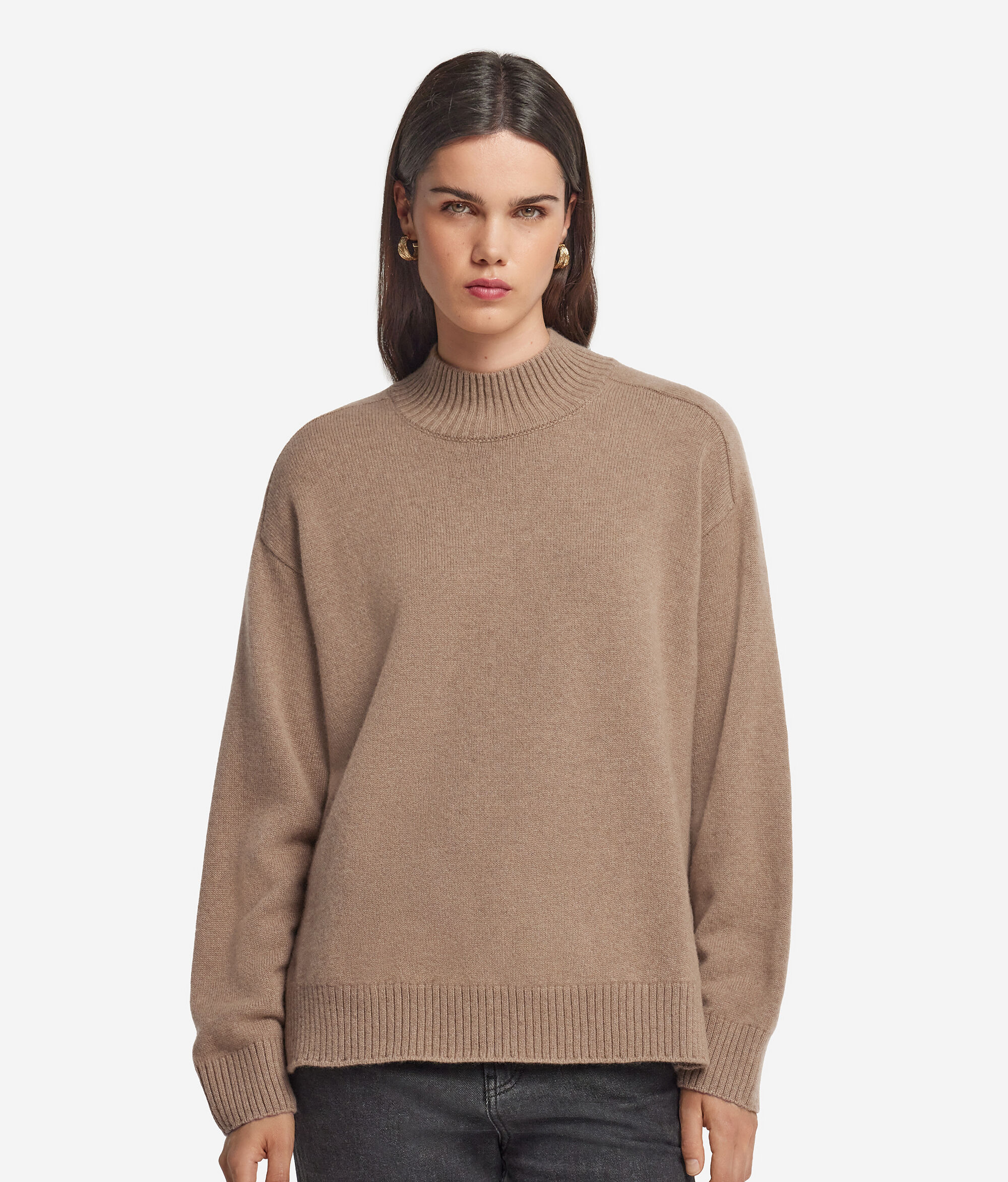 Stehkragenpullover aus Kaschmir Ultrasoft mit Sattelschulter