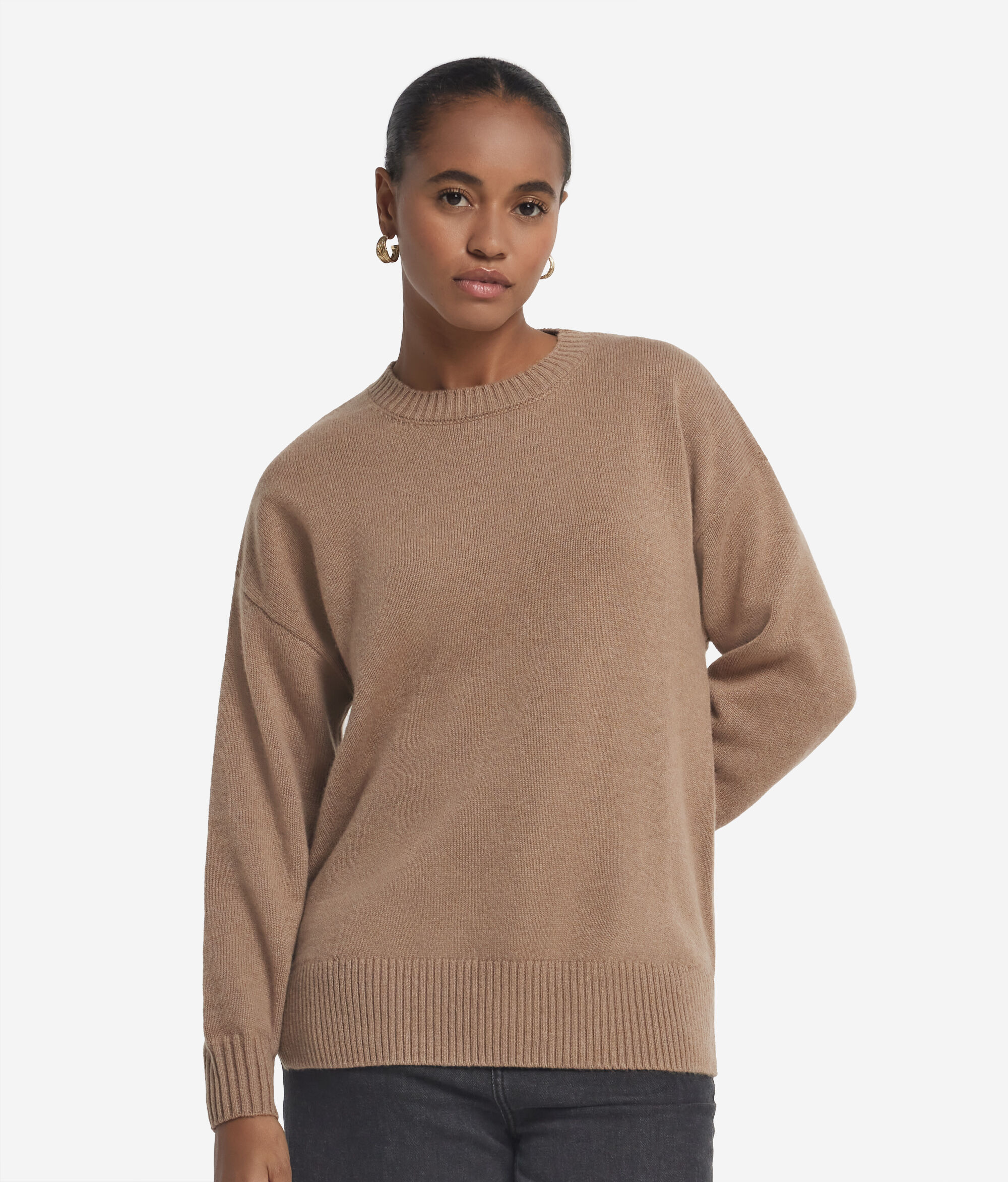 Ultrasoft Cashmere crew-neck jumper with slits