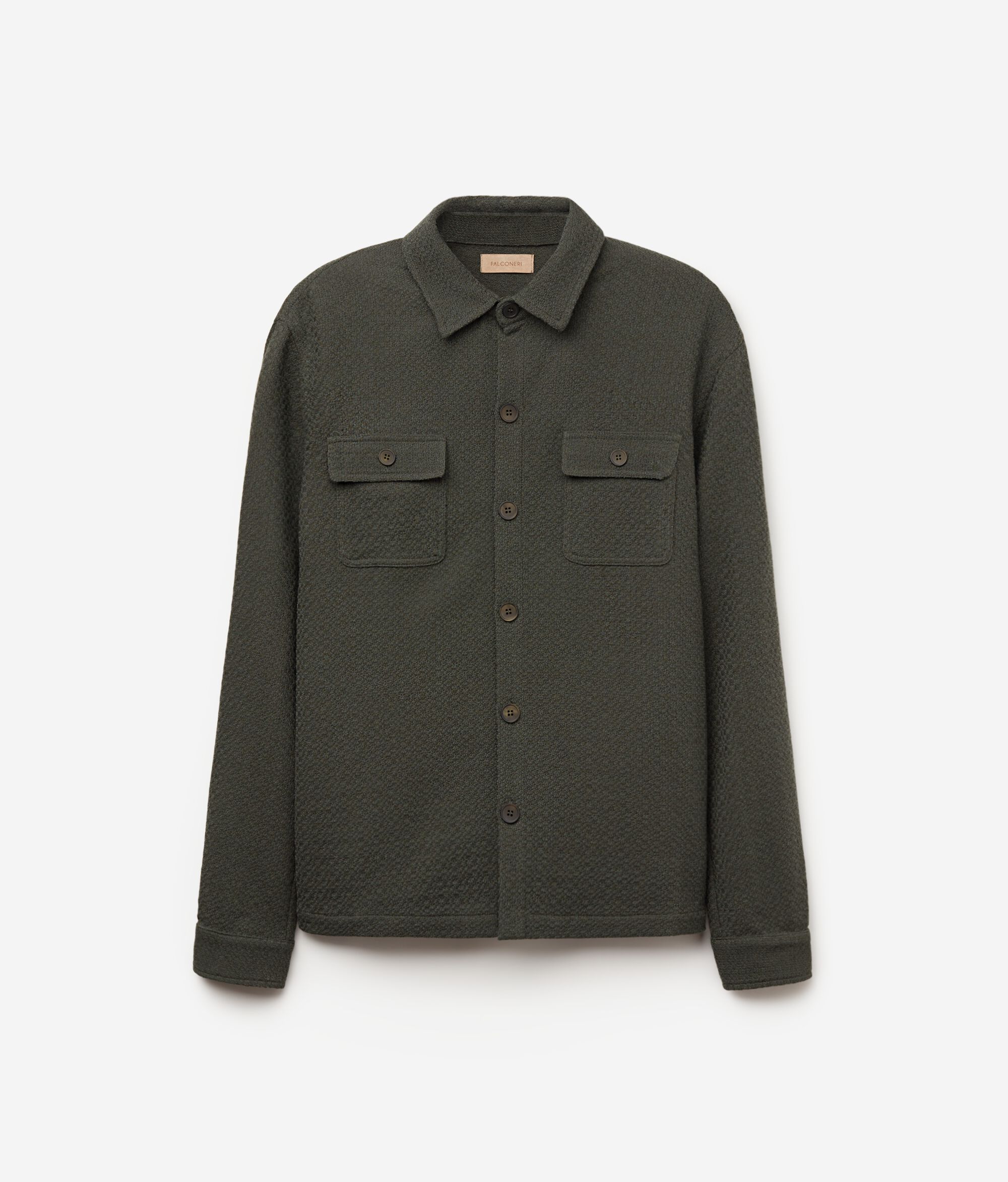 Wool Jersey Embossed Shirt Jacket