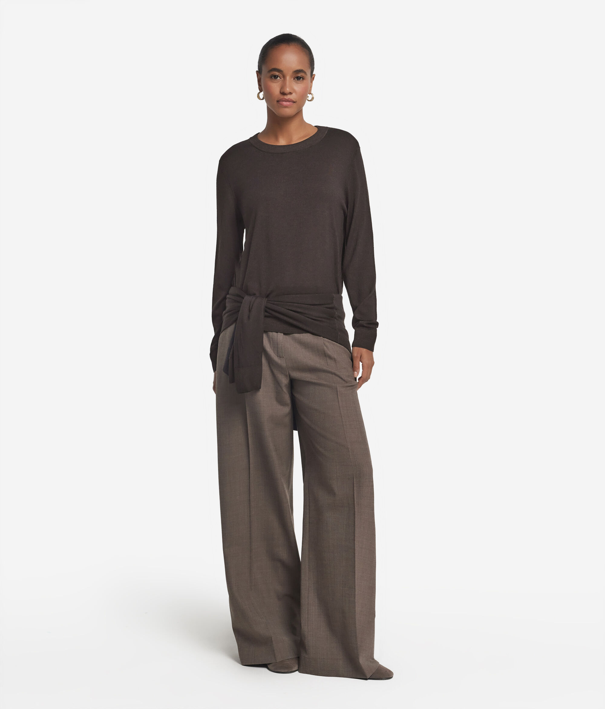 Jersey con cuello redondo de cashmere ultrafine