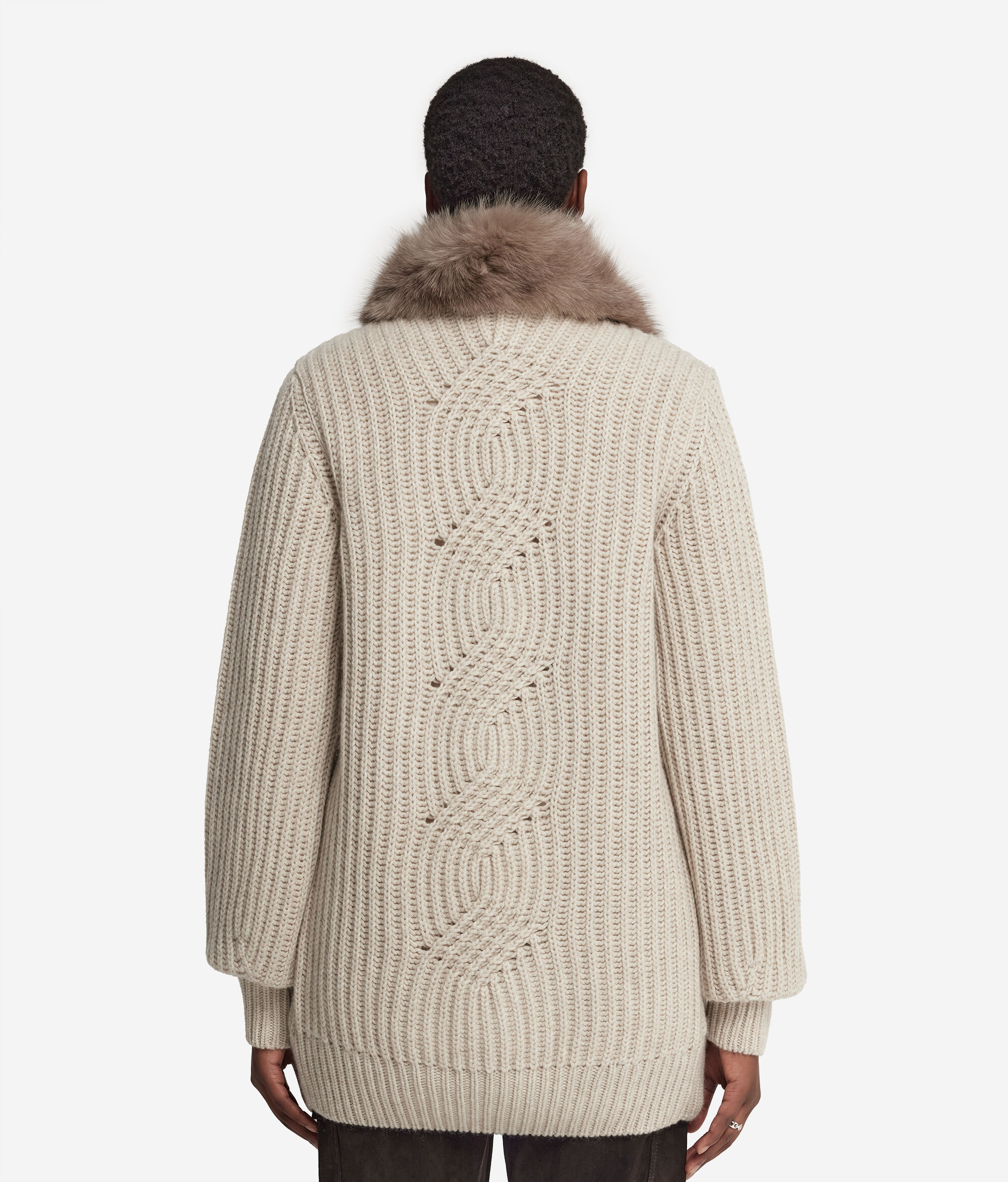 Пальто из кашемира с мехом