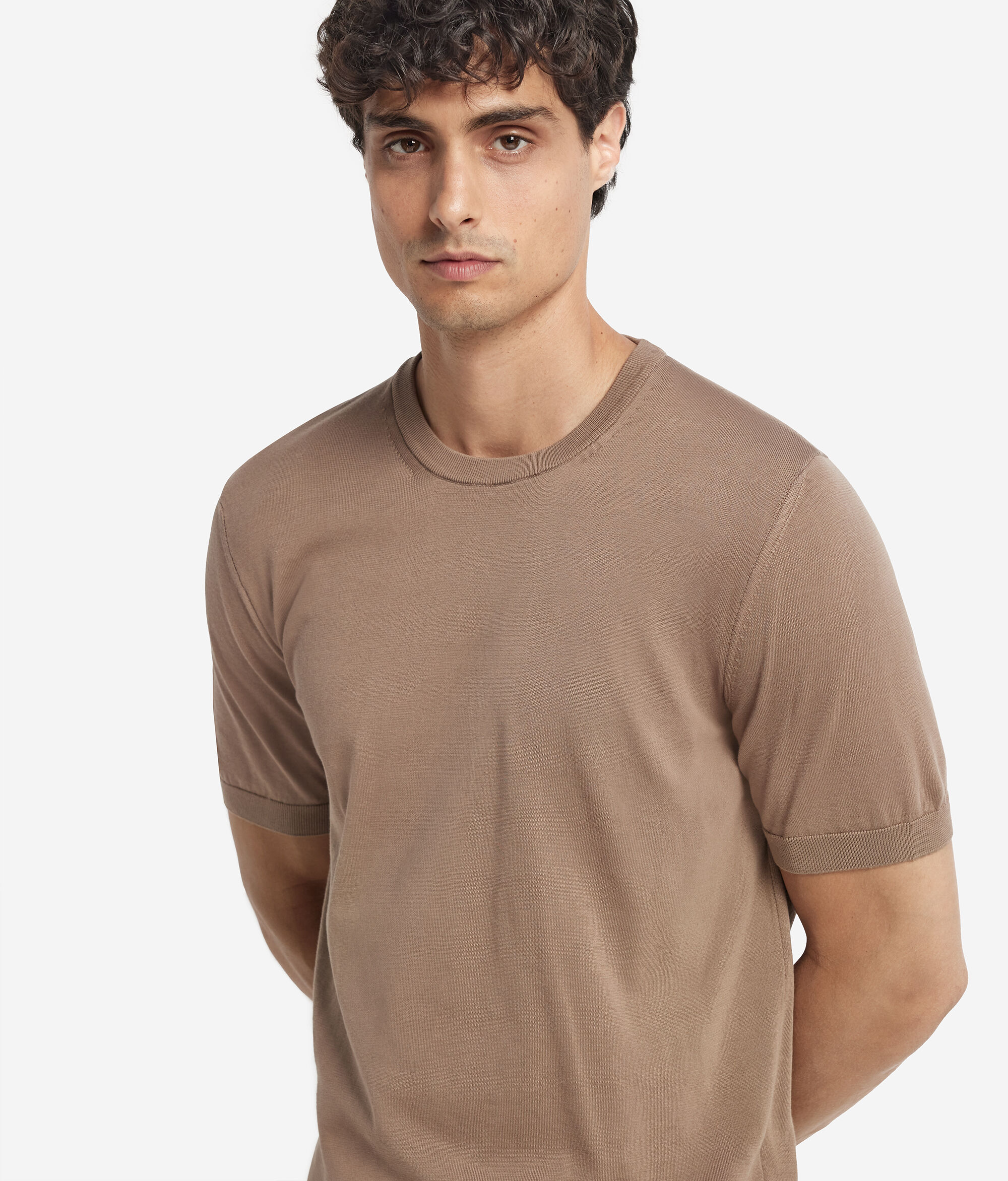 Camiseta con cuello redondo y manga corta de algodón Fresh