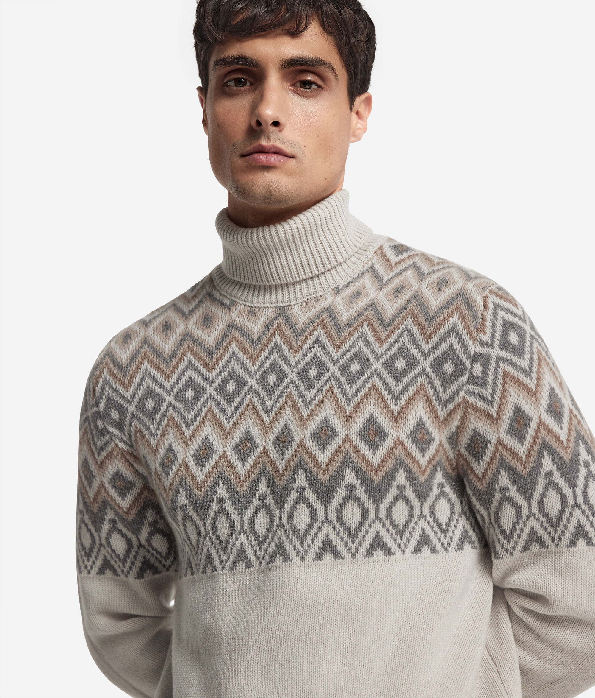 Jacquard Cashmere Turtleneck