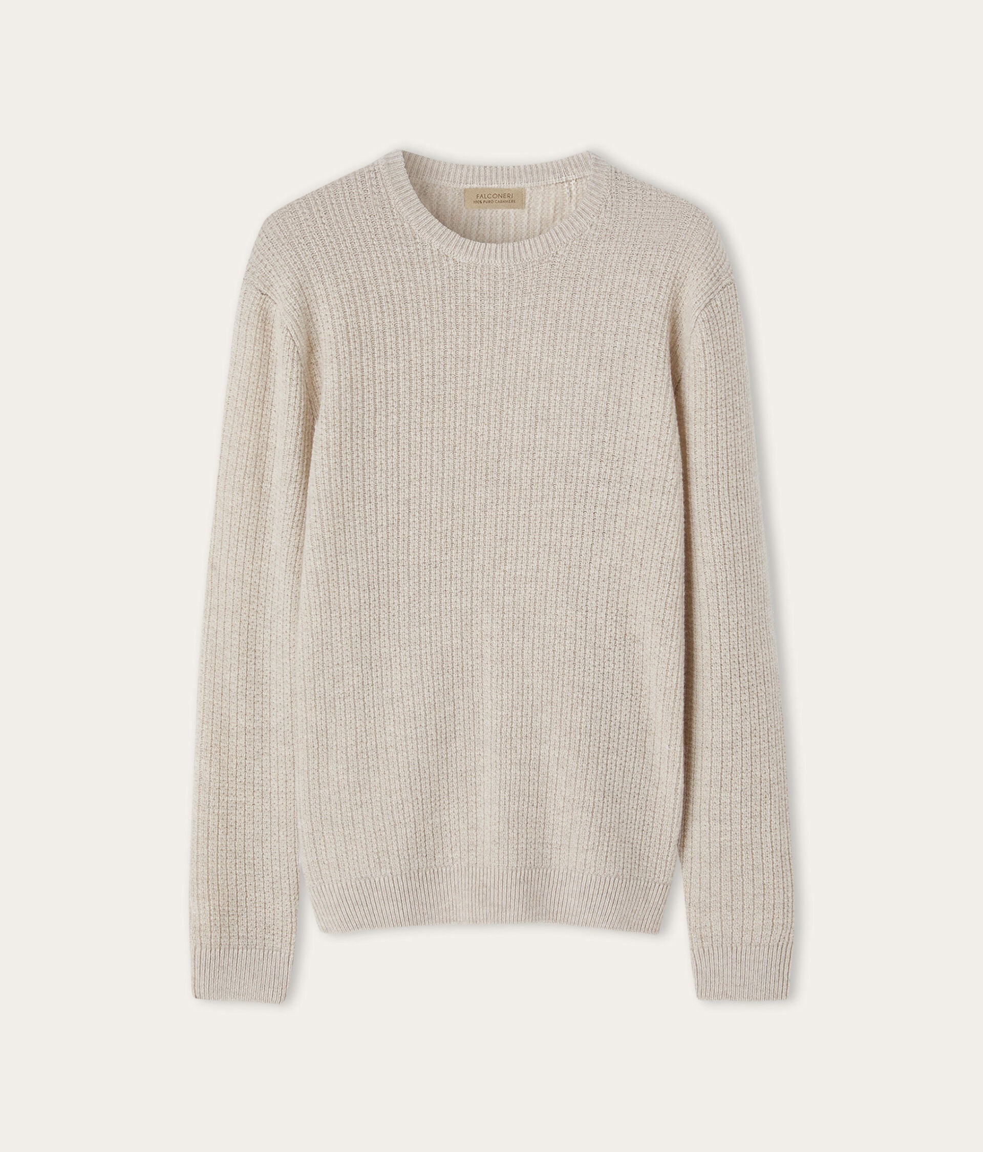 Girocollo con costa frisée in Cashmere Ultrasoft