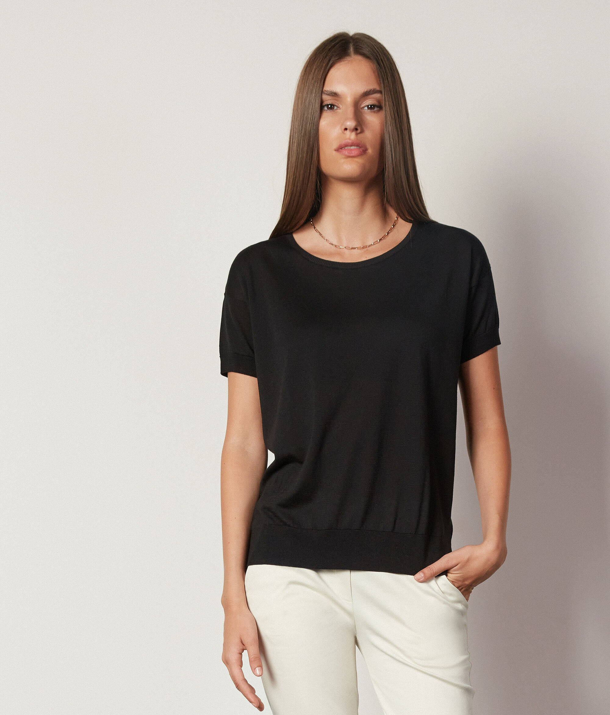 Silk and Cotton Crewneck Sweater