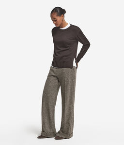 Girocollo con spacchi in Cashmere Ultrafine - BROWN - DMLE250_color_9319