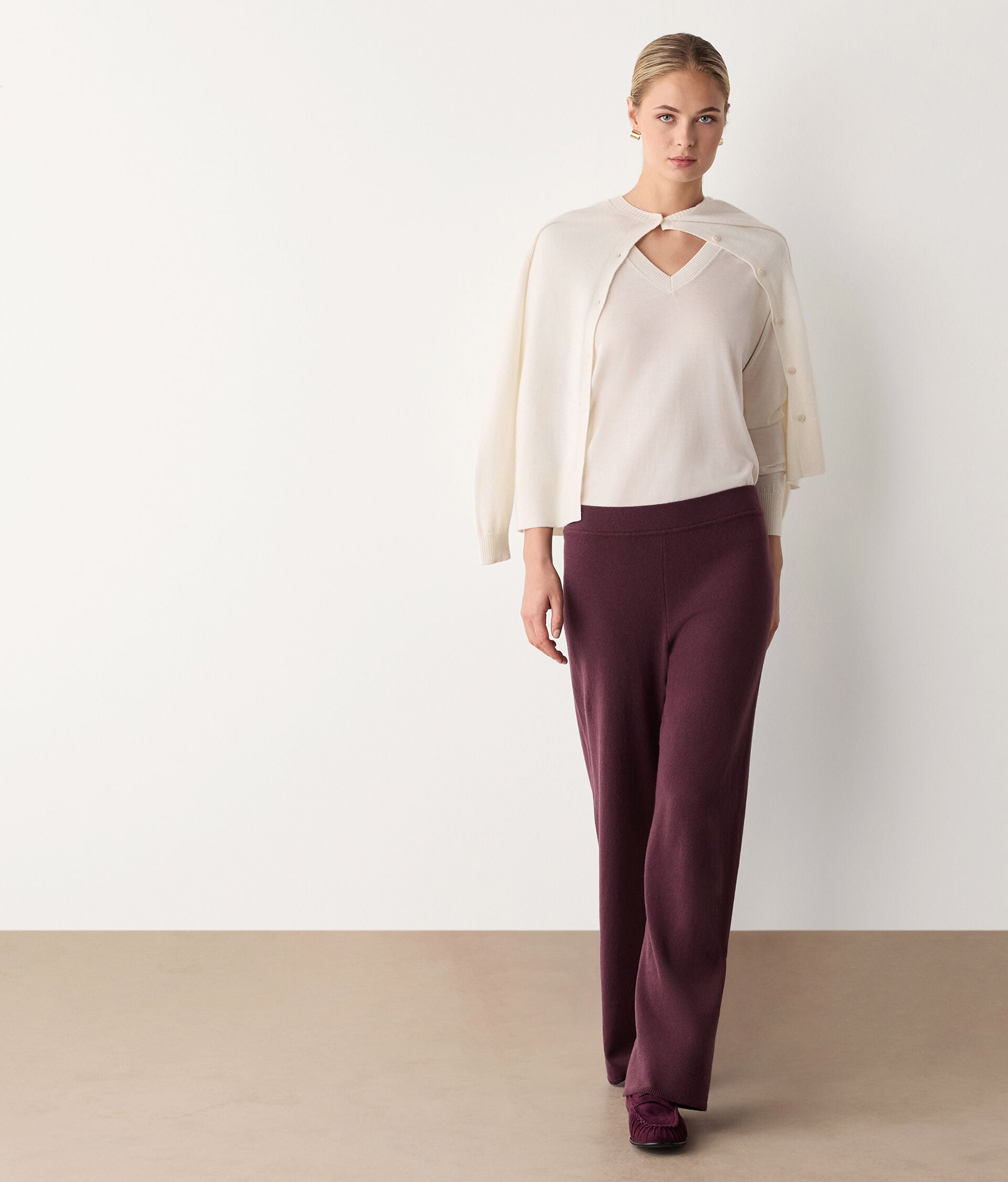 Pantalone palazzo in Cashmere Ultrasoft