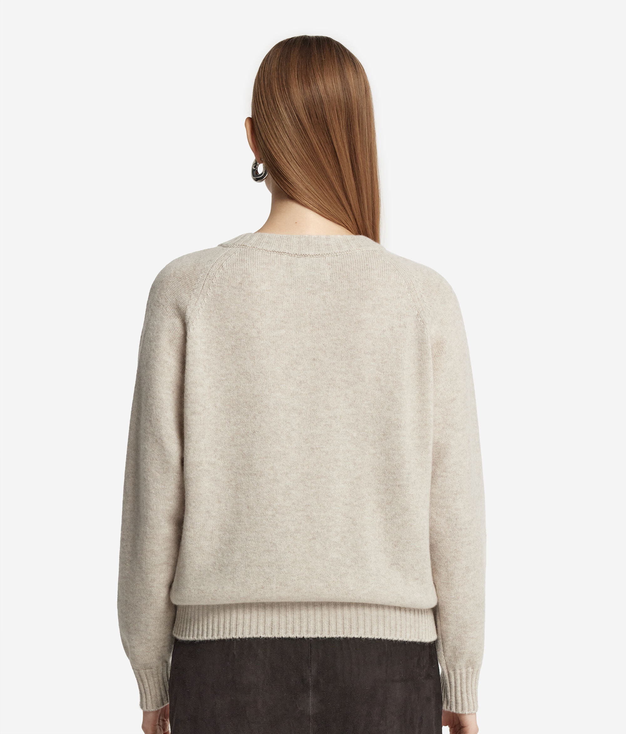 Pullover mit V-Ausschnitt und Sattelschulter aus Kaschmir Ultrasoft