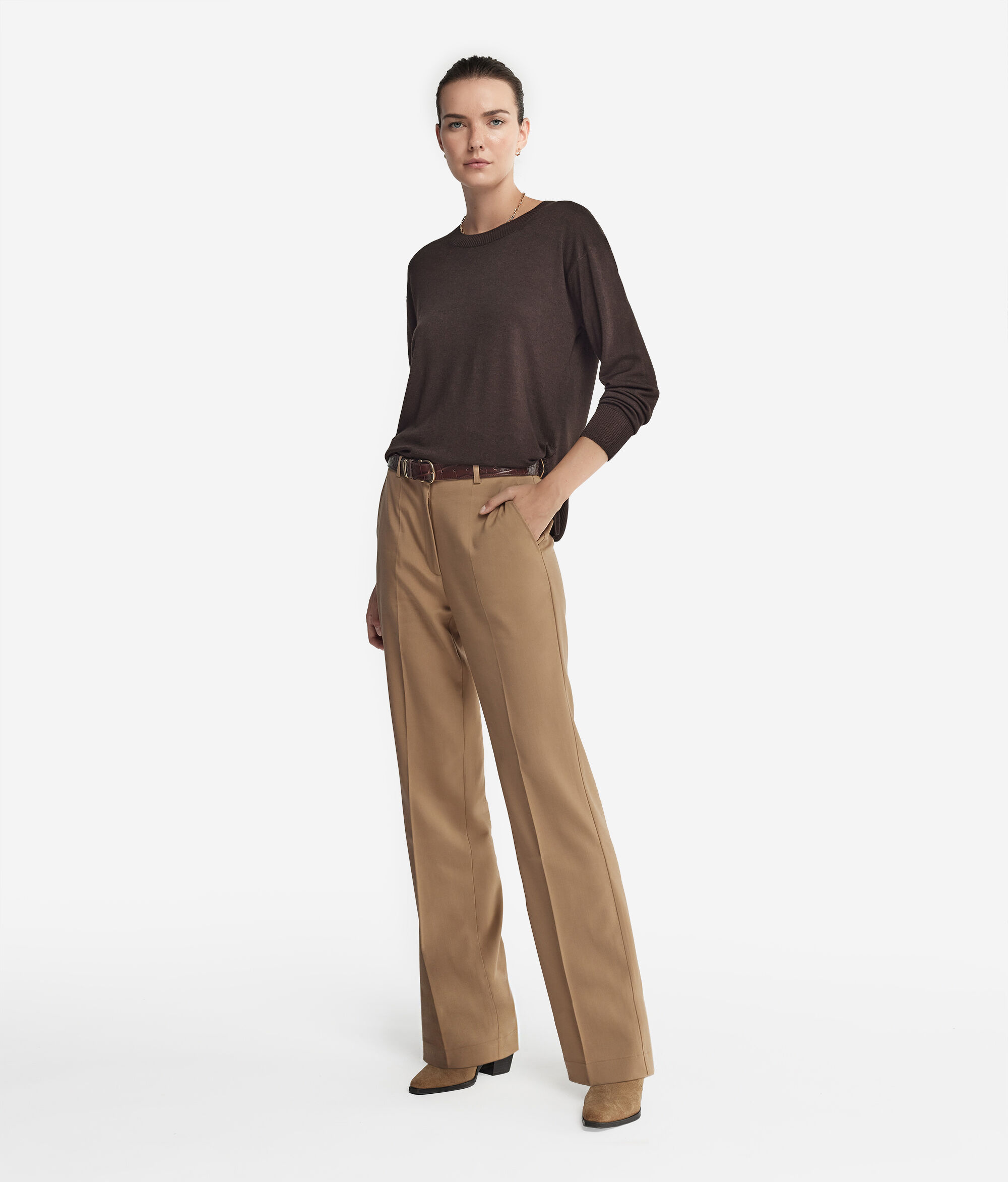 Girocollo con spacchi in Cashmere Ultrafine