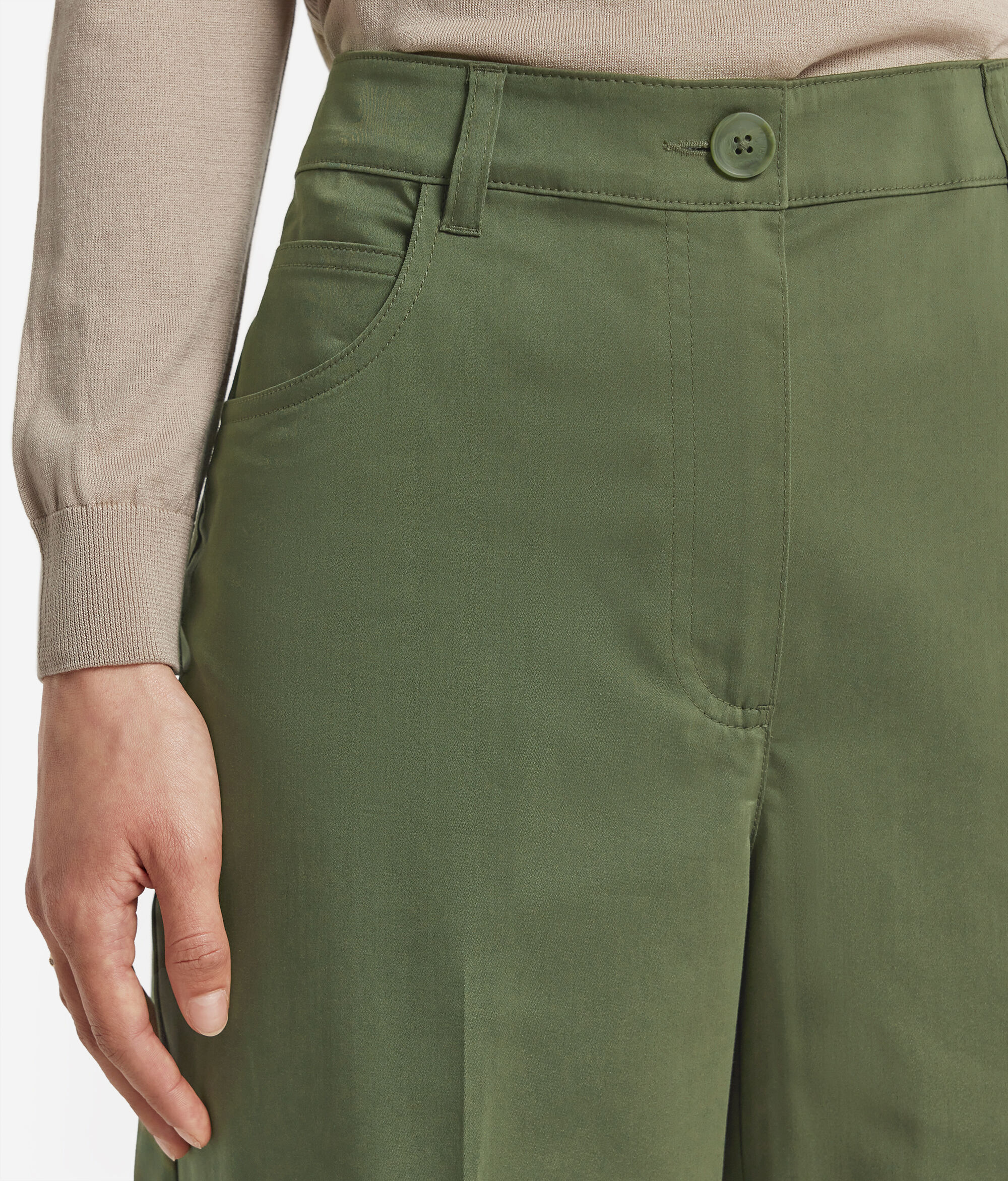 Pantalon large en tissu de coton