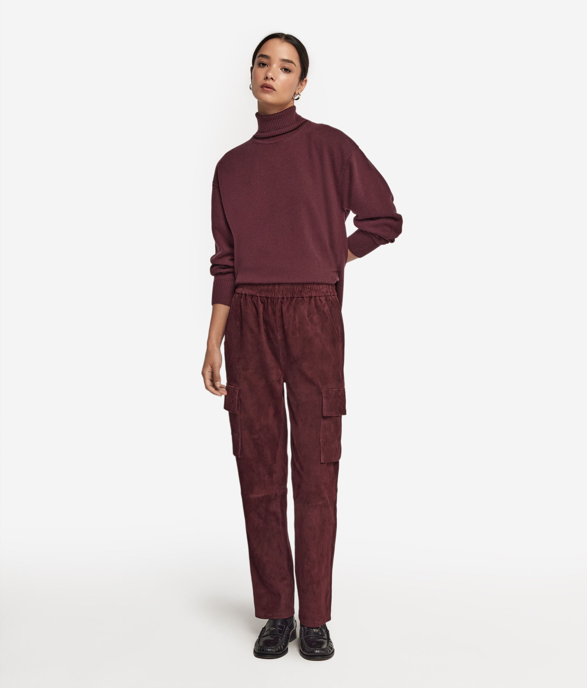 Suede Cargo Trousers