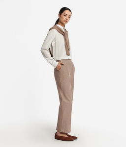 Pantalone in jersey di cotone - BROWN