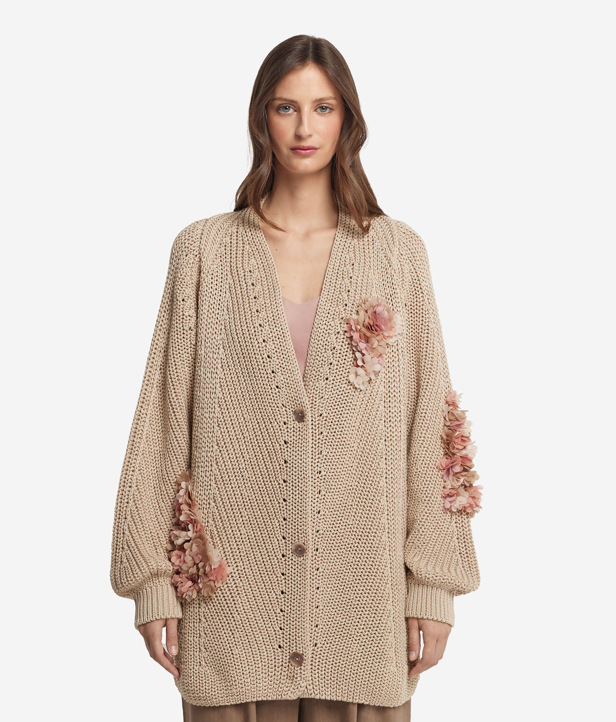 Gilet patch pétales en coton