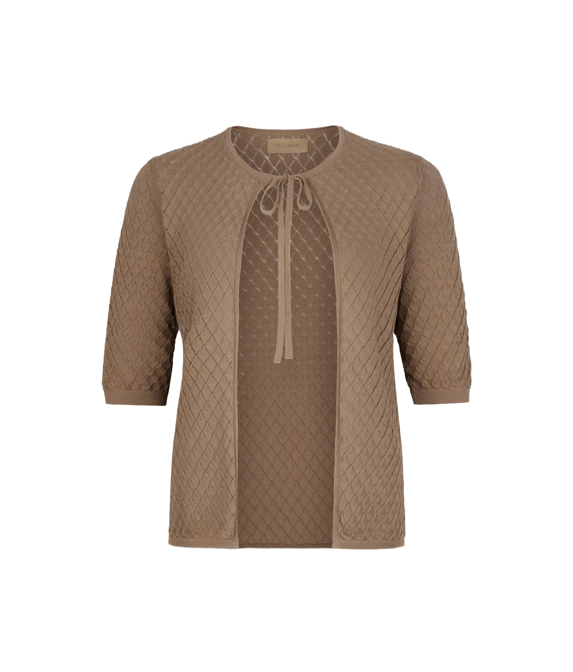 Gilet en maille ajourée à losanges