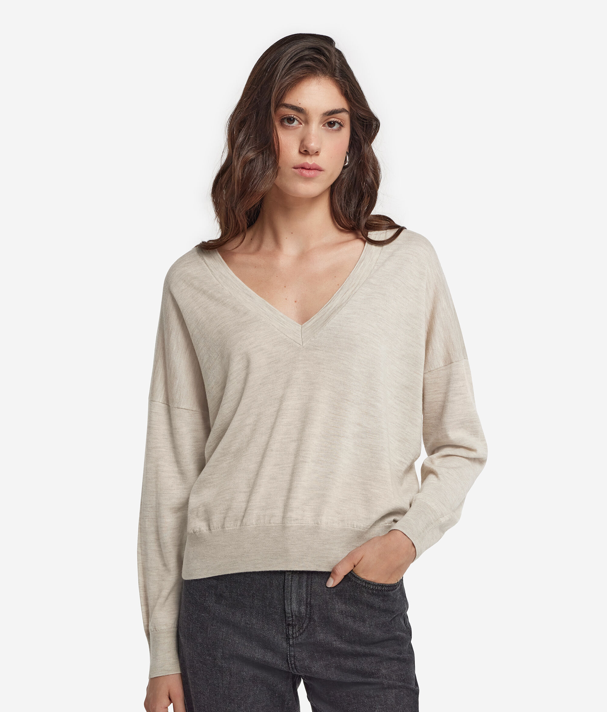 Pullover mit doppeltem V-Ausschnitt aus Kaschmir Ultrafine