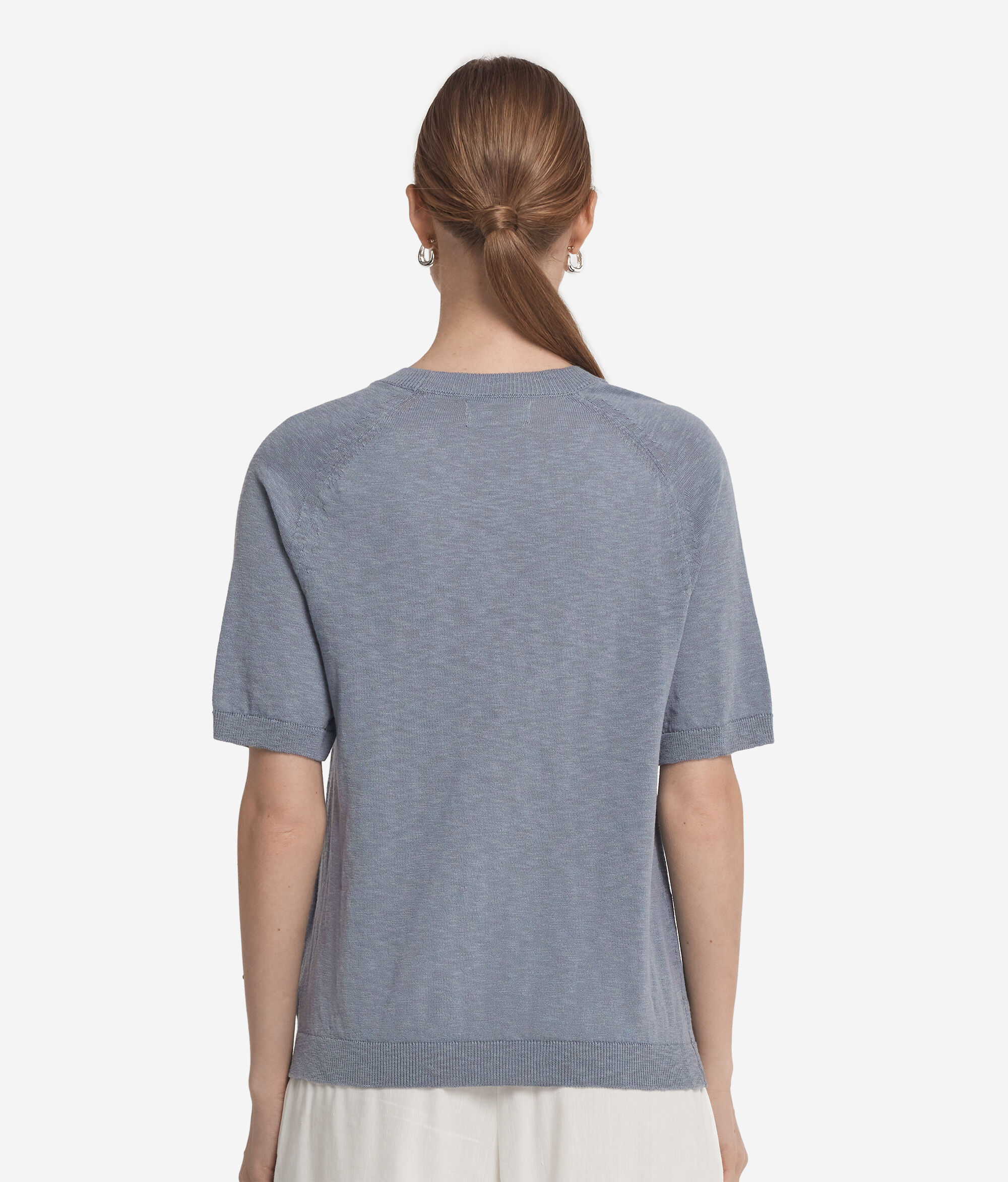 Tricou cu guler la baza gâtului Twist