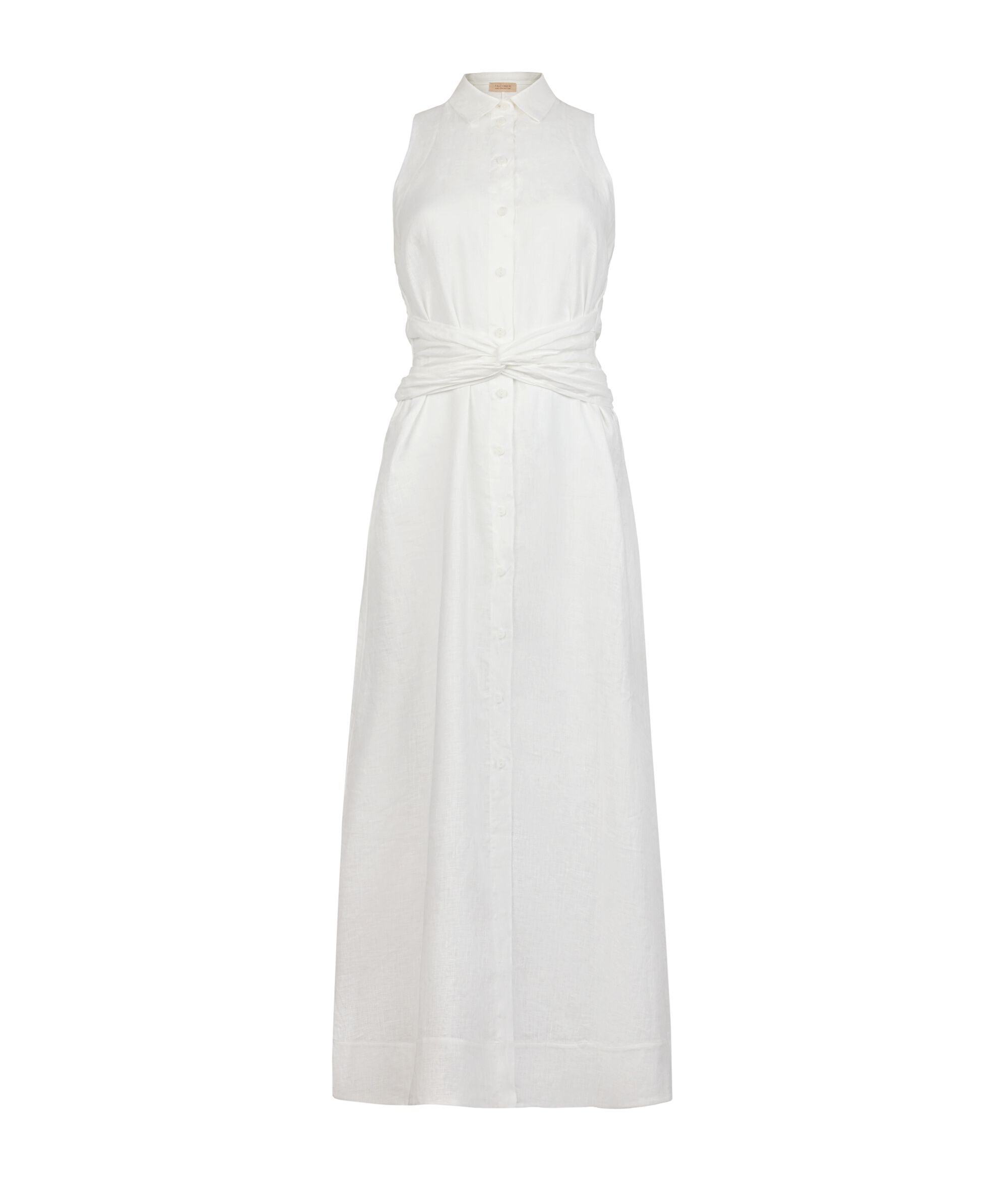Robe en lin à bandes croisées