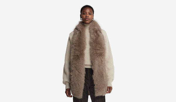 Ribbed Coat Created in Cashmere and Fur