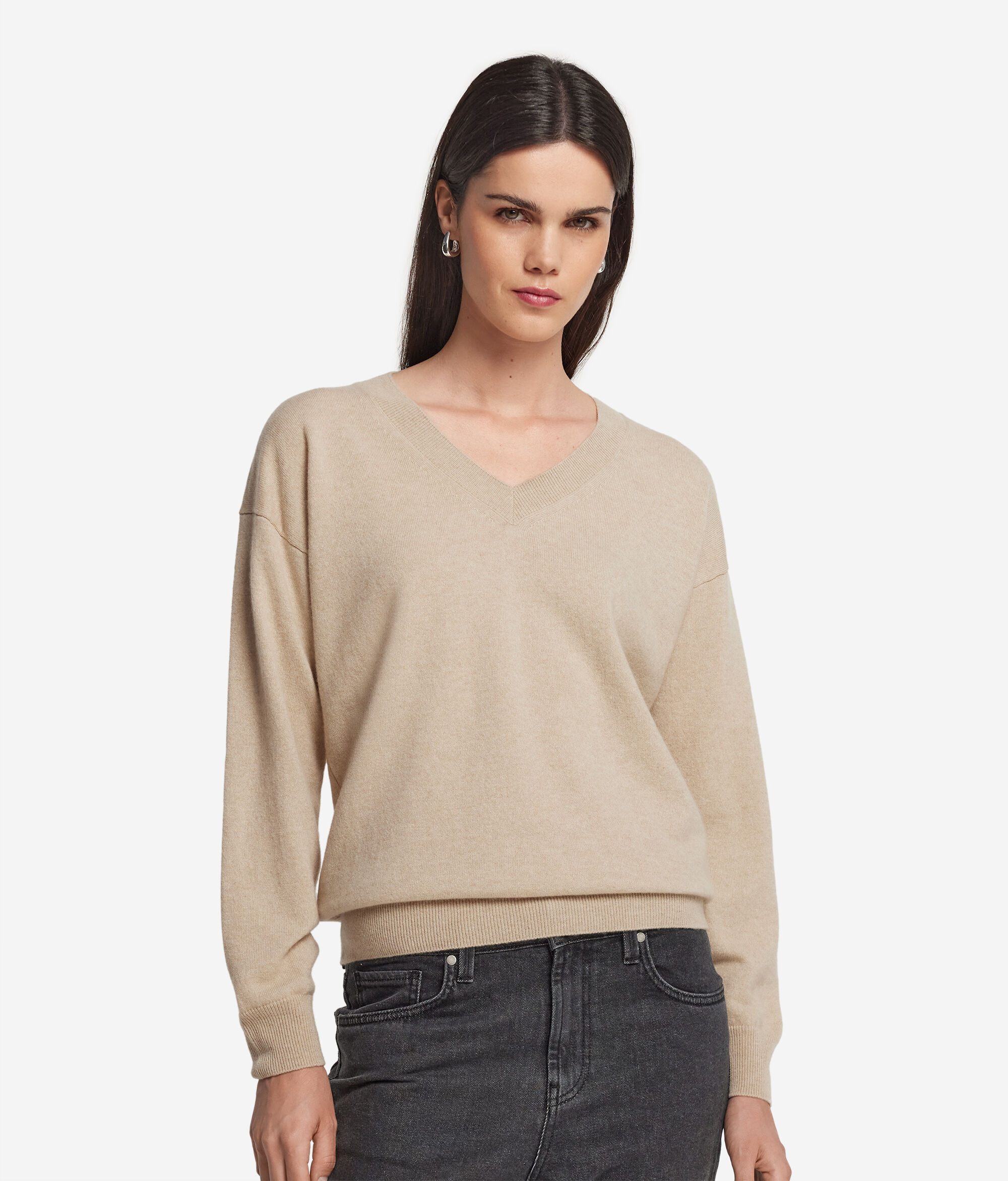 Μπλούζα από Ultrasoft Cashmere με Λαιμόκοψη V