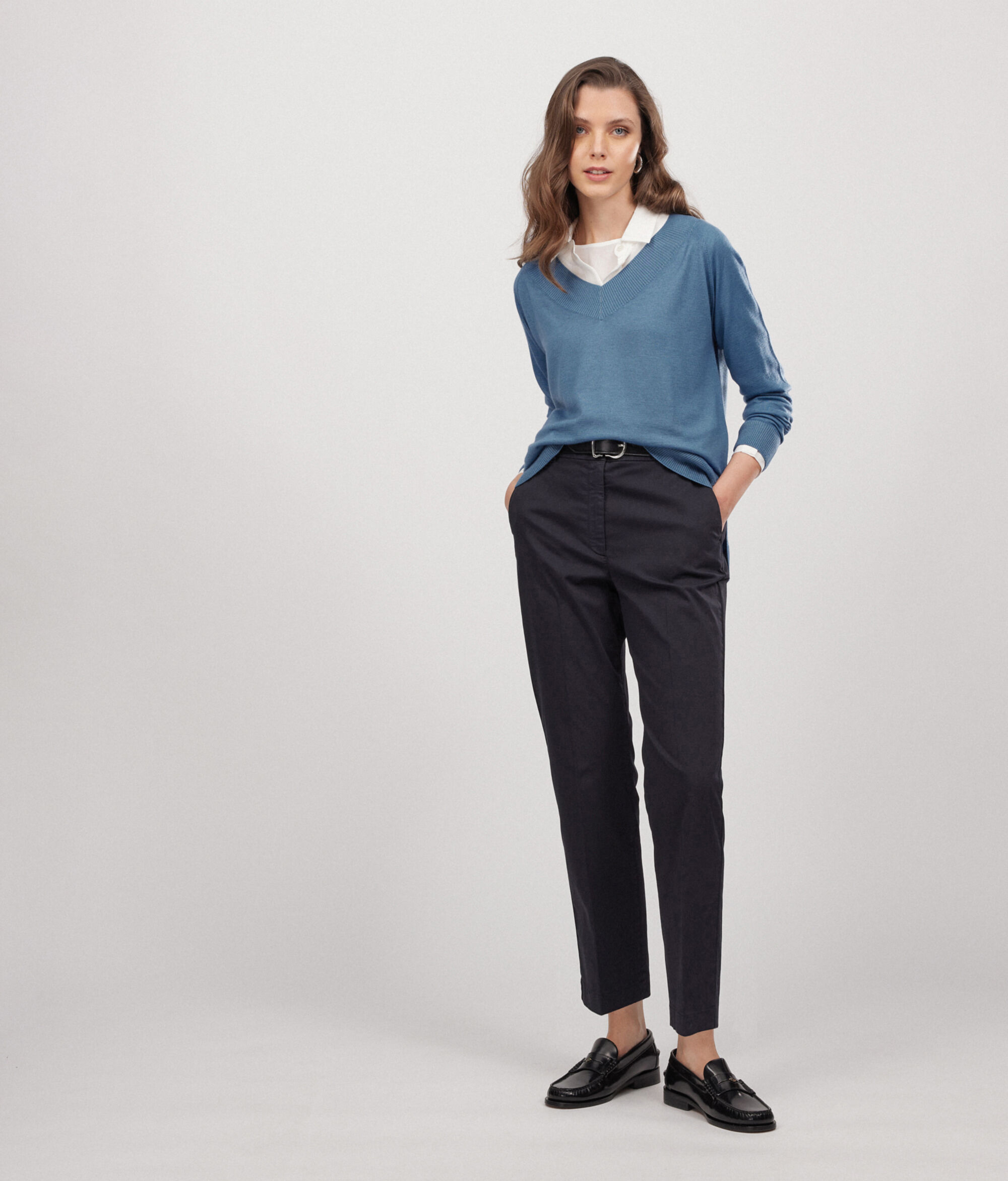 Jersei amb escot en punta de Cashmere Ultrafine