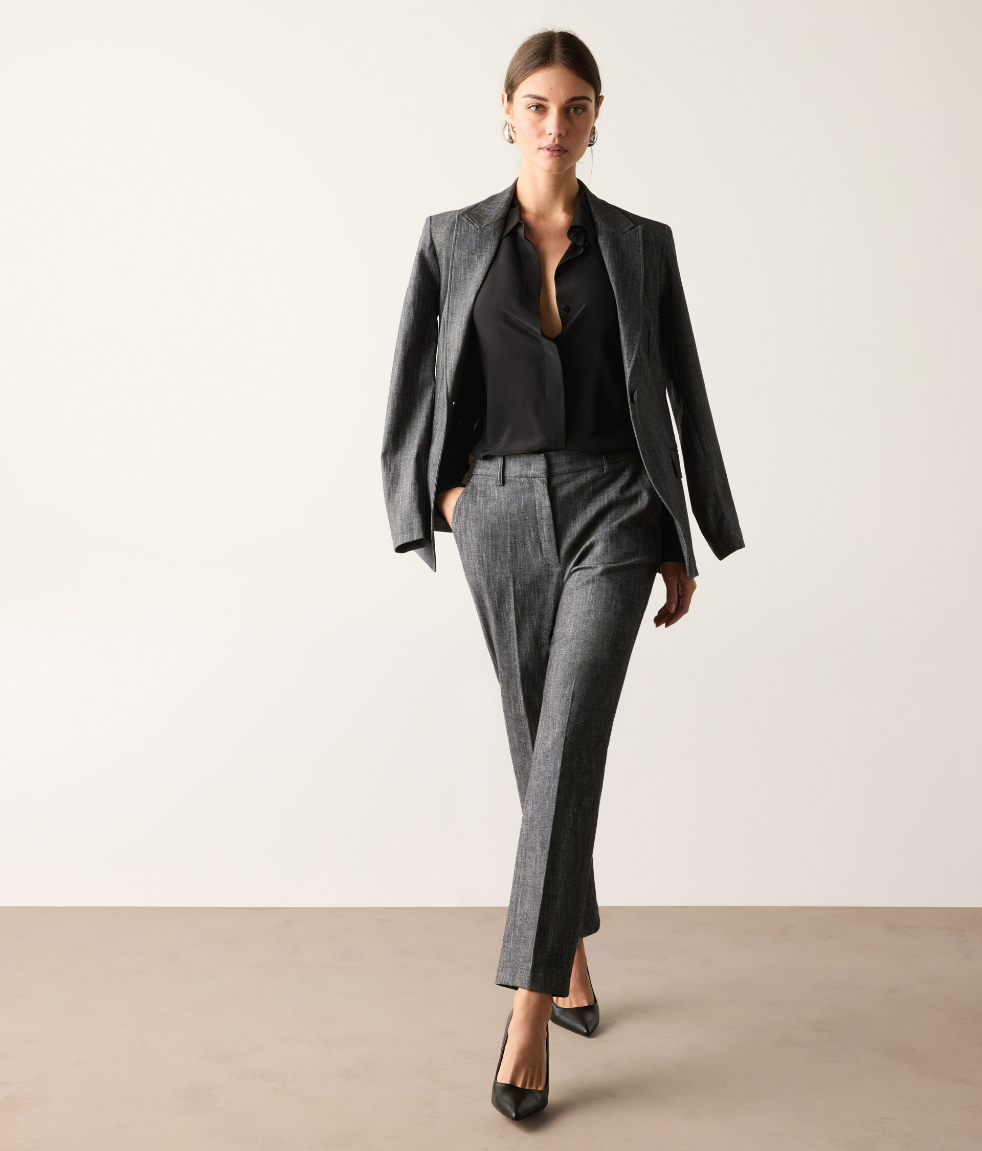 Pantalone in cotone effetto denim