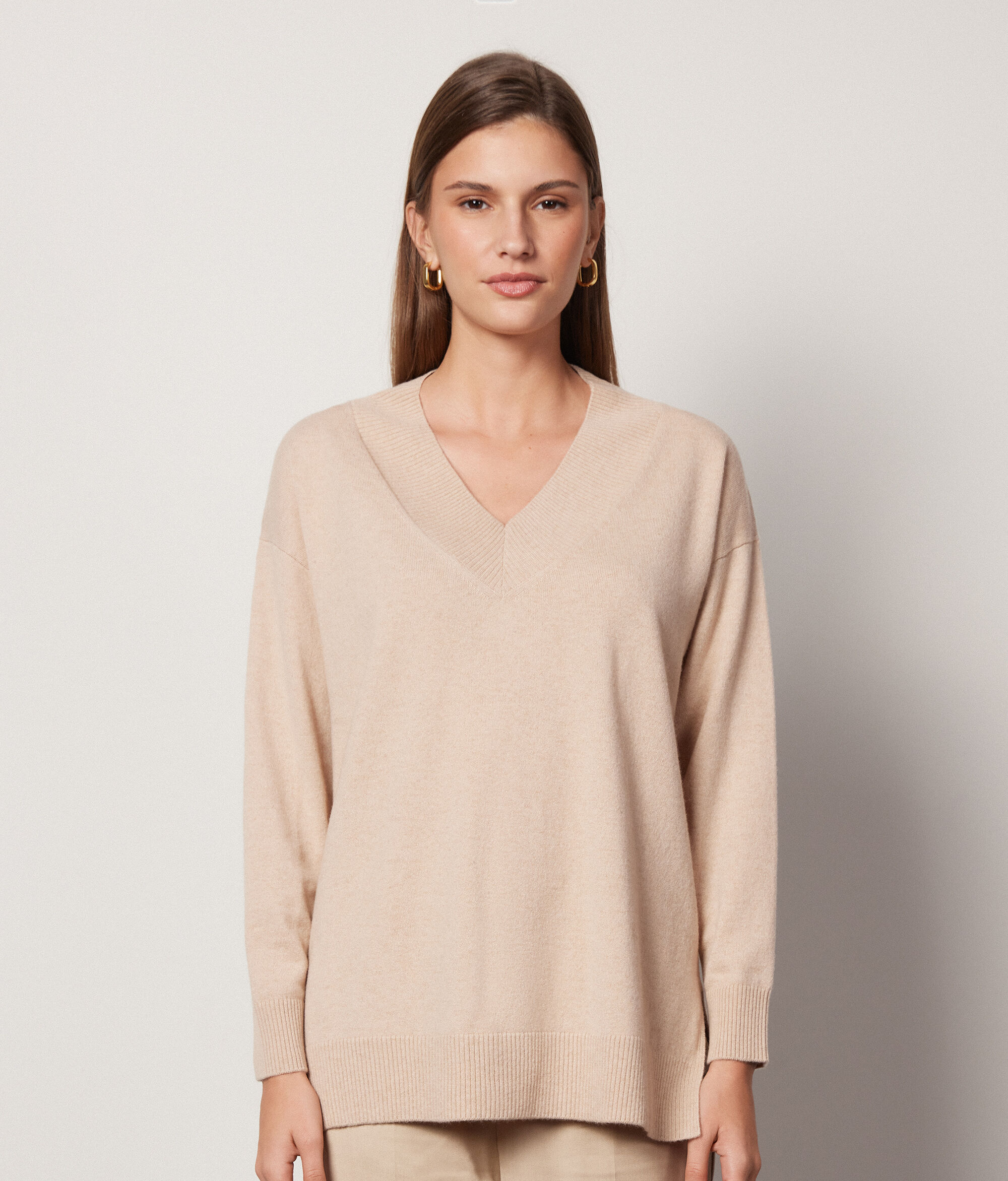 Pull en cachemire femme oversize col V