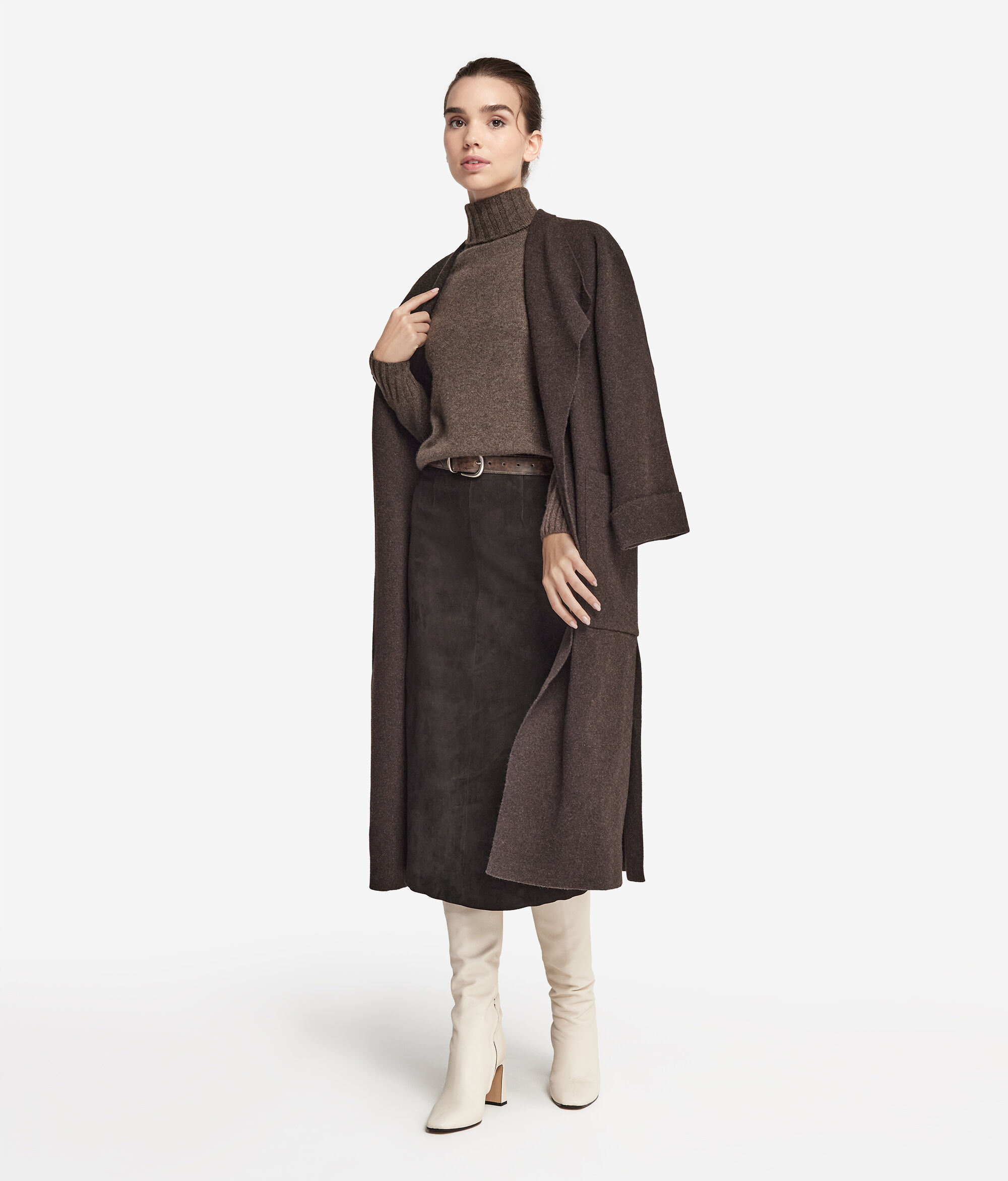 Maxi-pull col roulé en cachemire ultra-doux