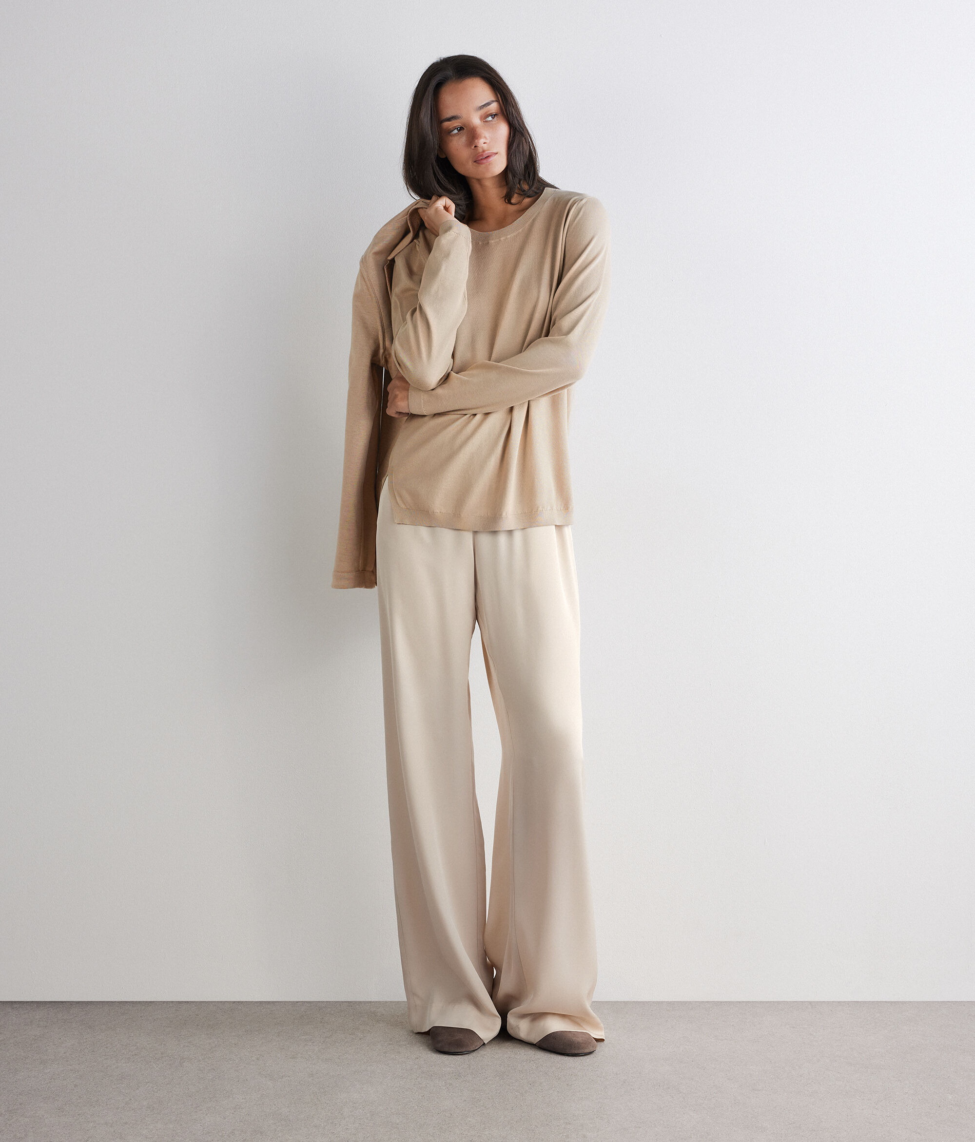 Camiseta con cuello redondo de algodón