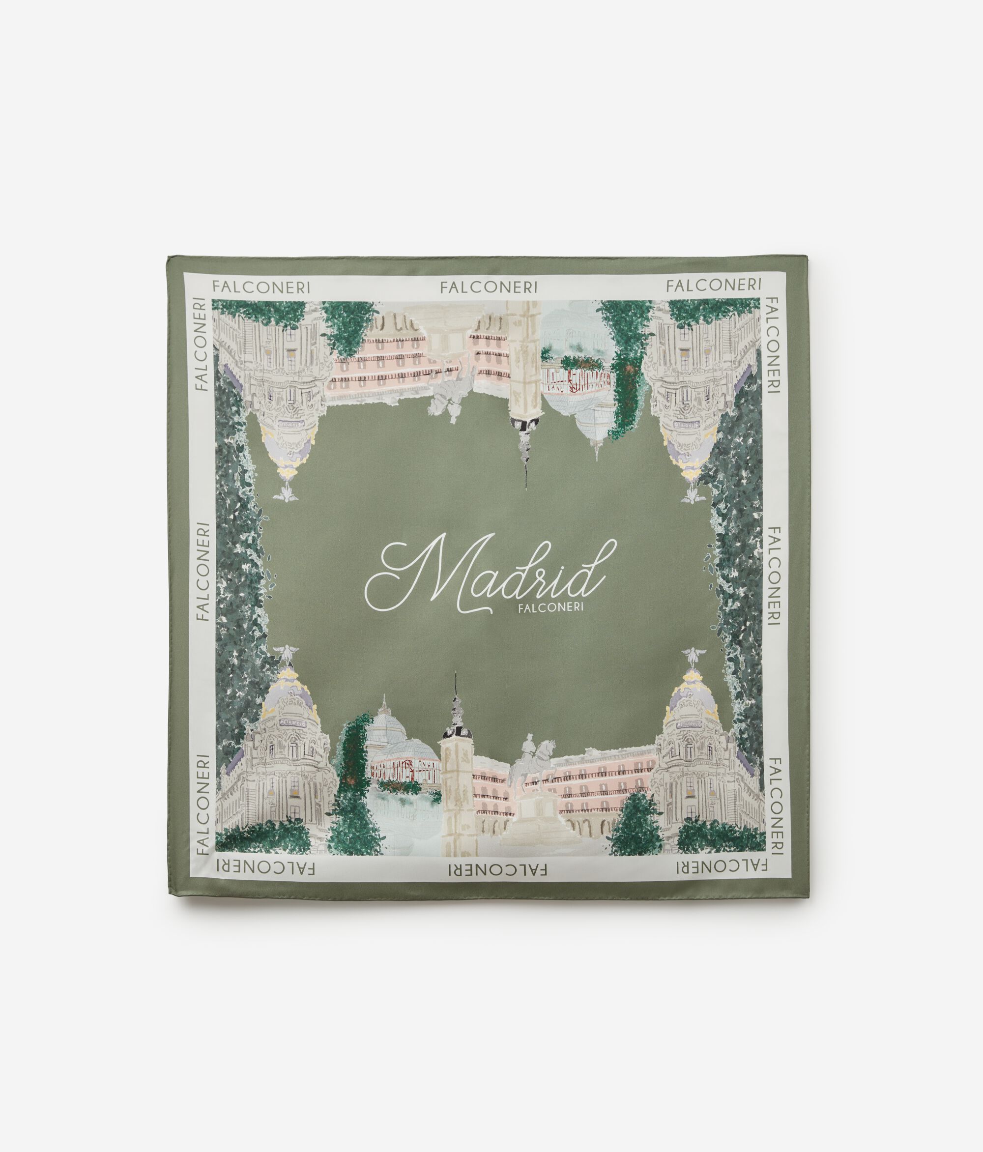 Платок «Города» из шелка