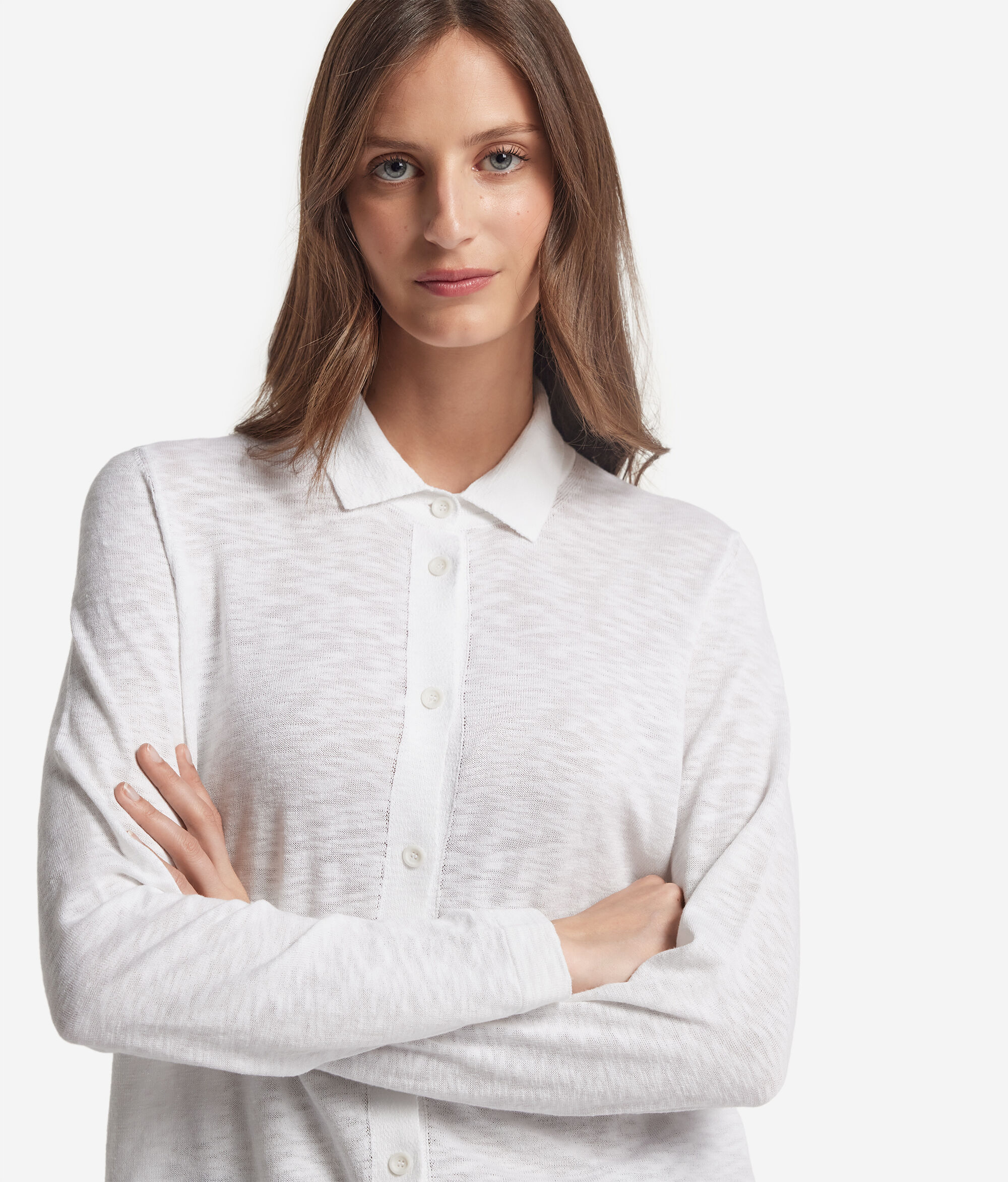 Langärmelige Hemdbluse aus Baumwolle