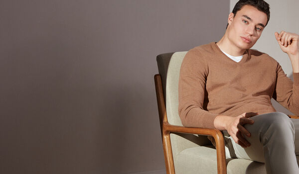 Pullover mit V-Ausschnitt aus Kaschmir Ultrasoft