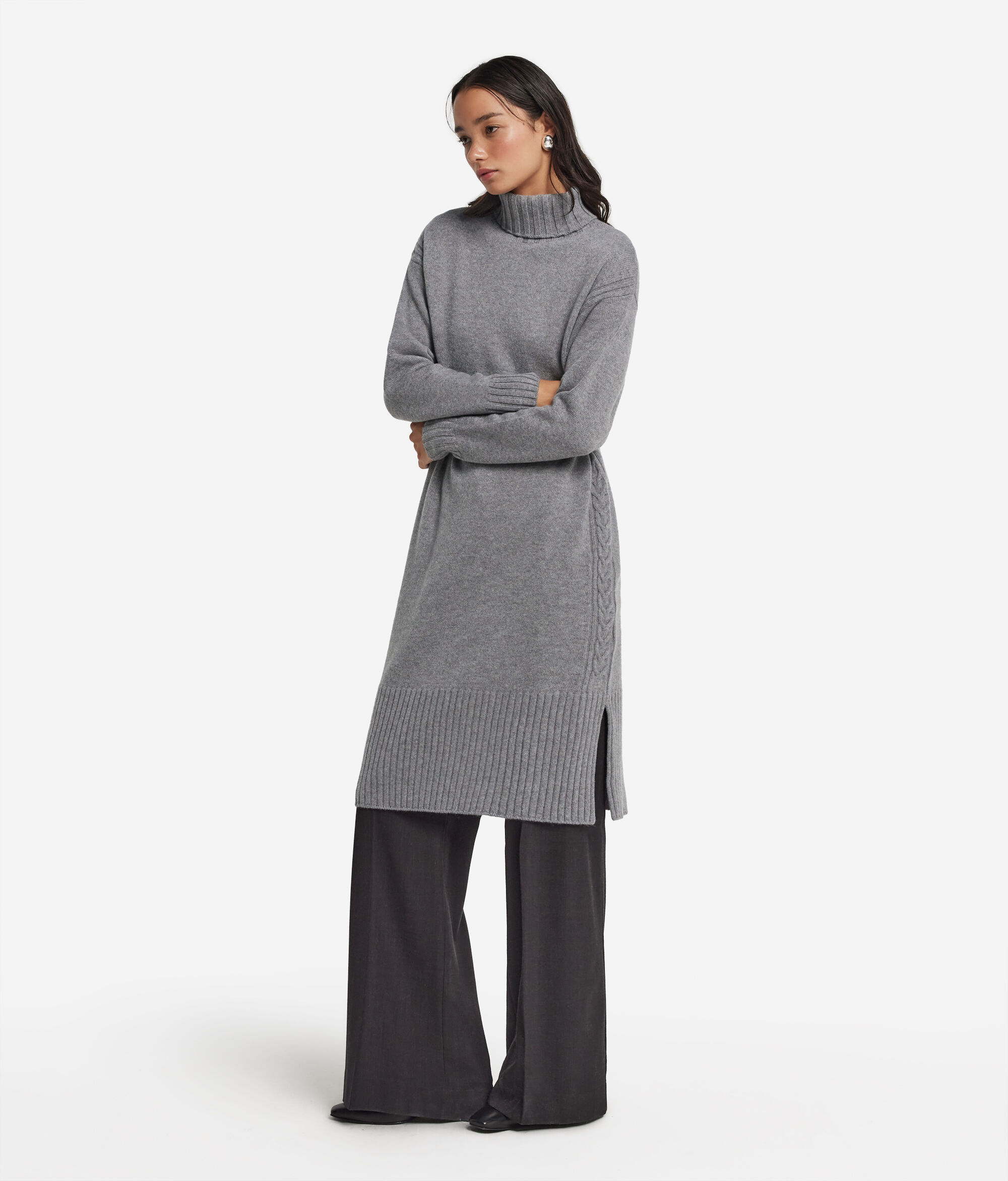 Vestido con ochos de cashmere ultrasoft