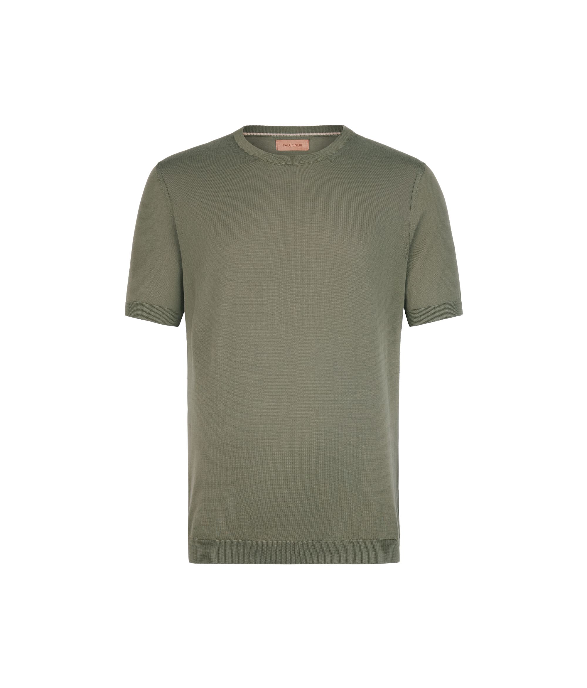 Fresh Cotton Short-Sleeved Round-Neck T-Shirt Colore Fern