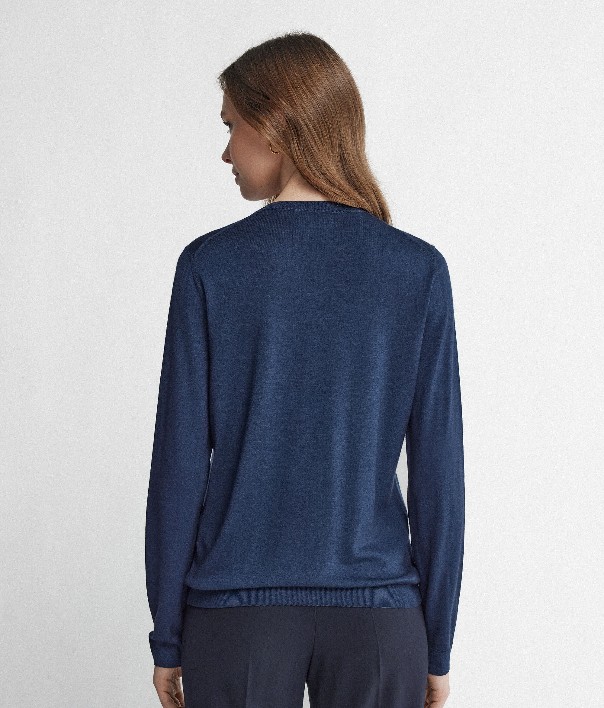 Strickjacke mit Rundhalsausschnitt aus Kaschmir Ultrafine