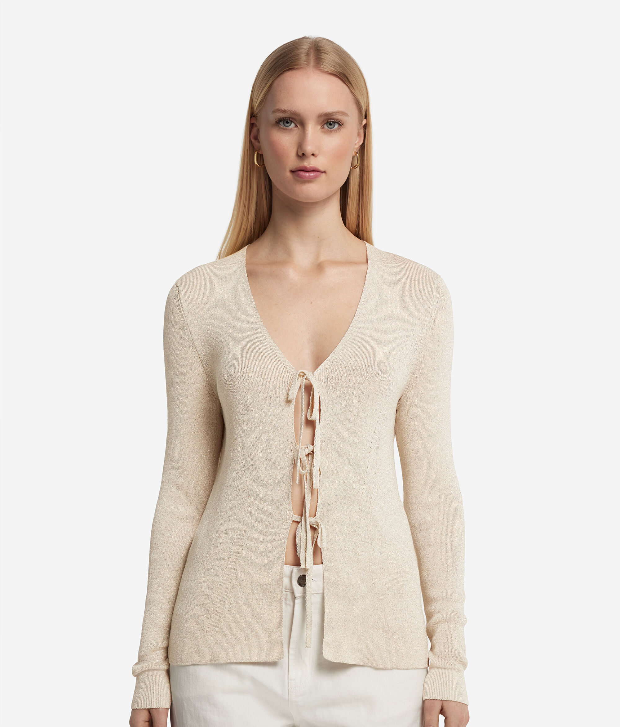 Gilet en lamé à lacets
