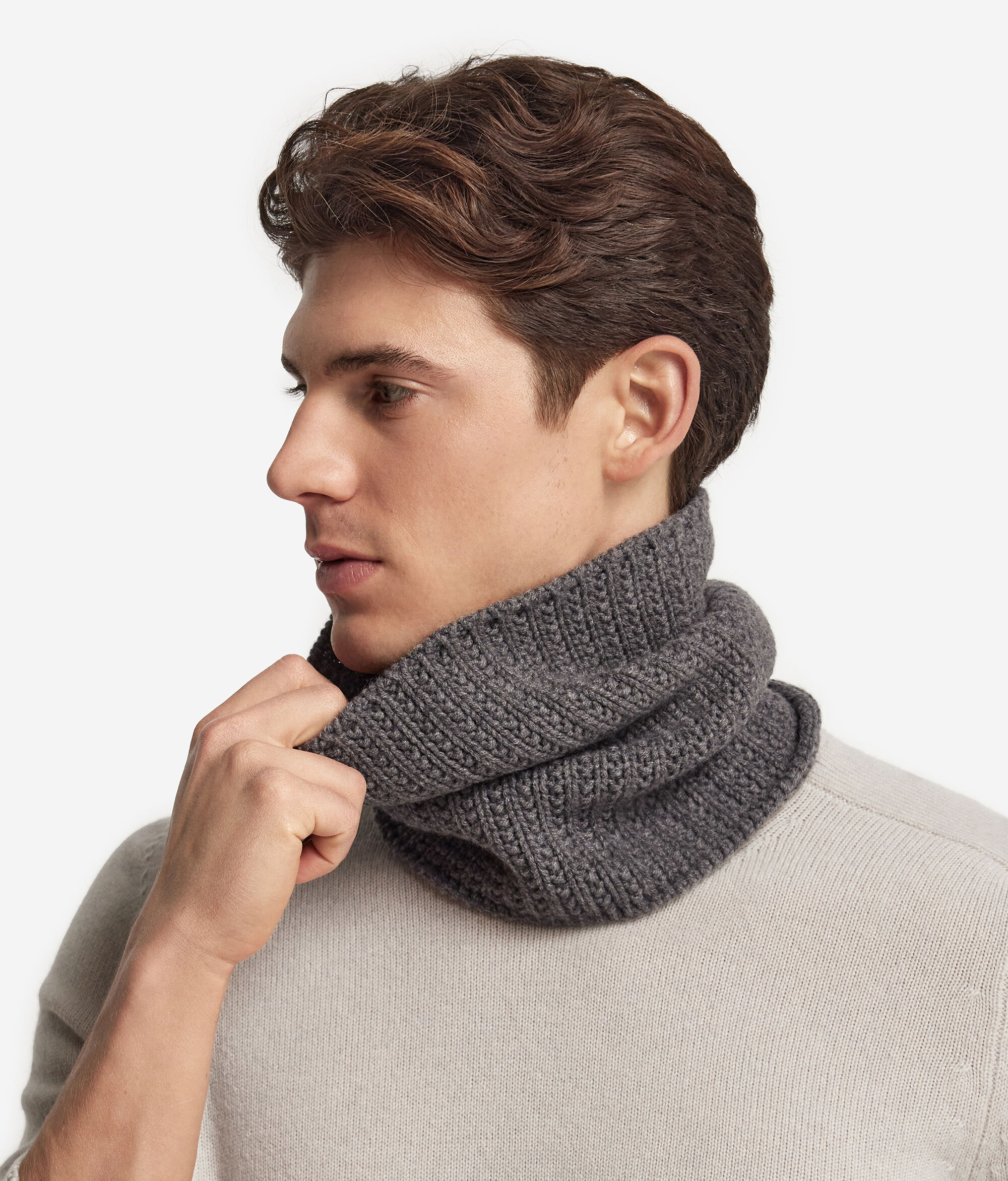 Scaldacollo a coste in cashmere