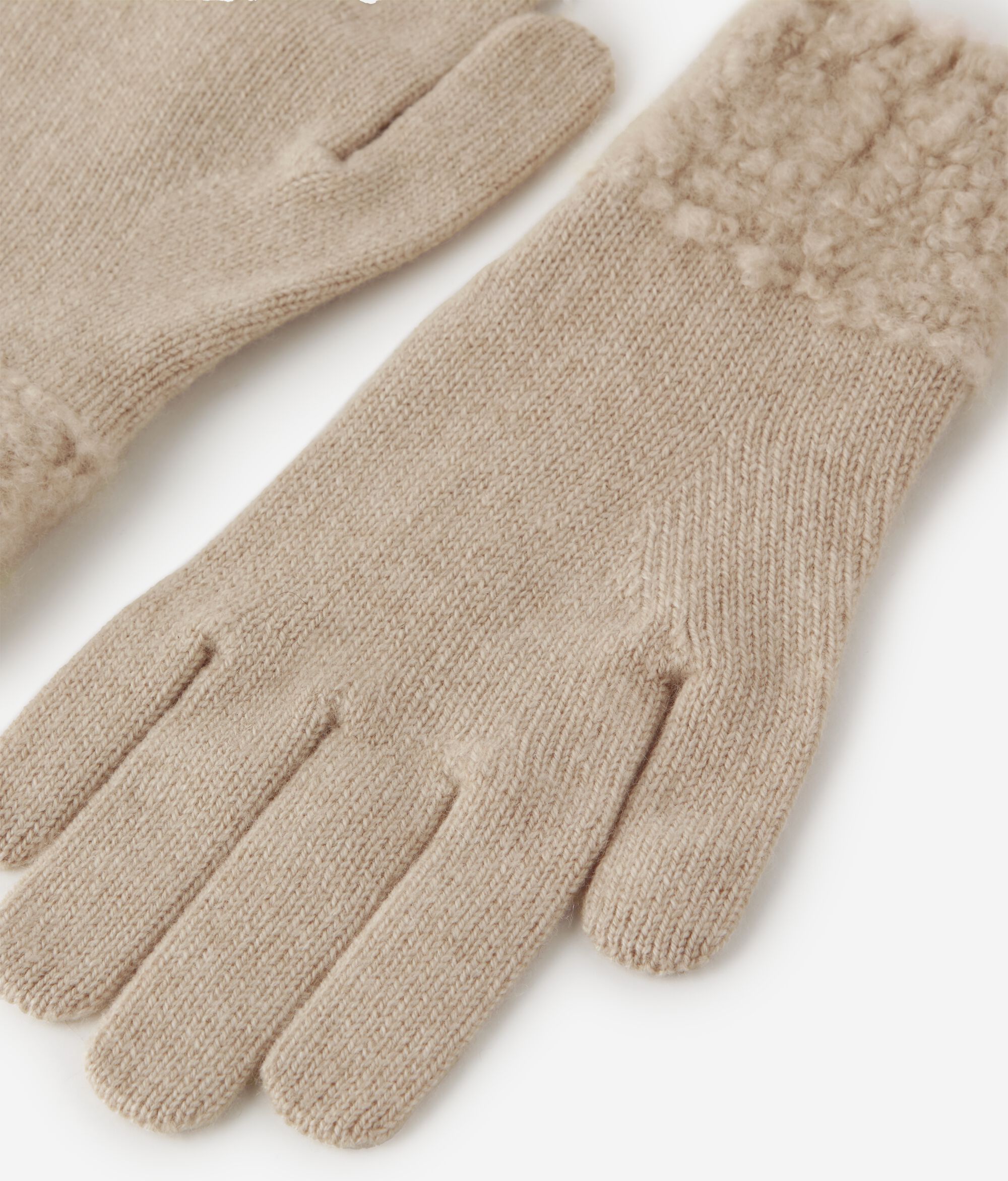 Перчатки из ультрамягкого кашемира с отделкой букле