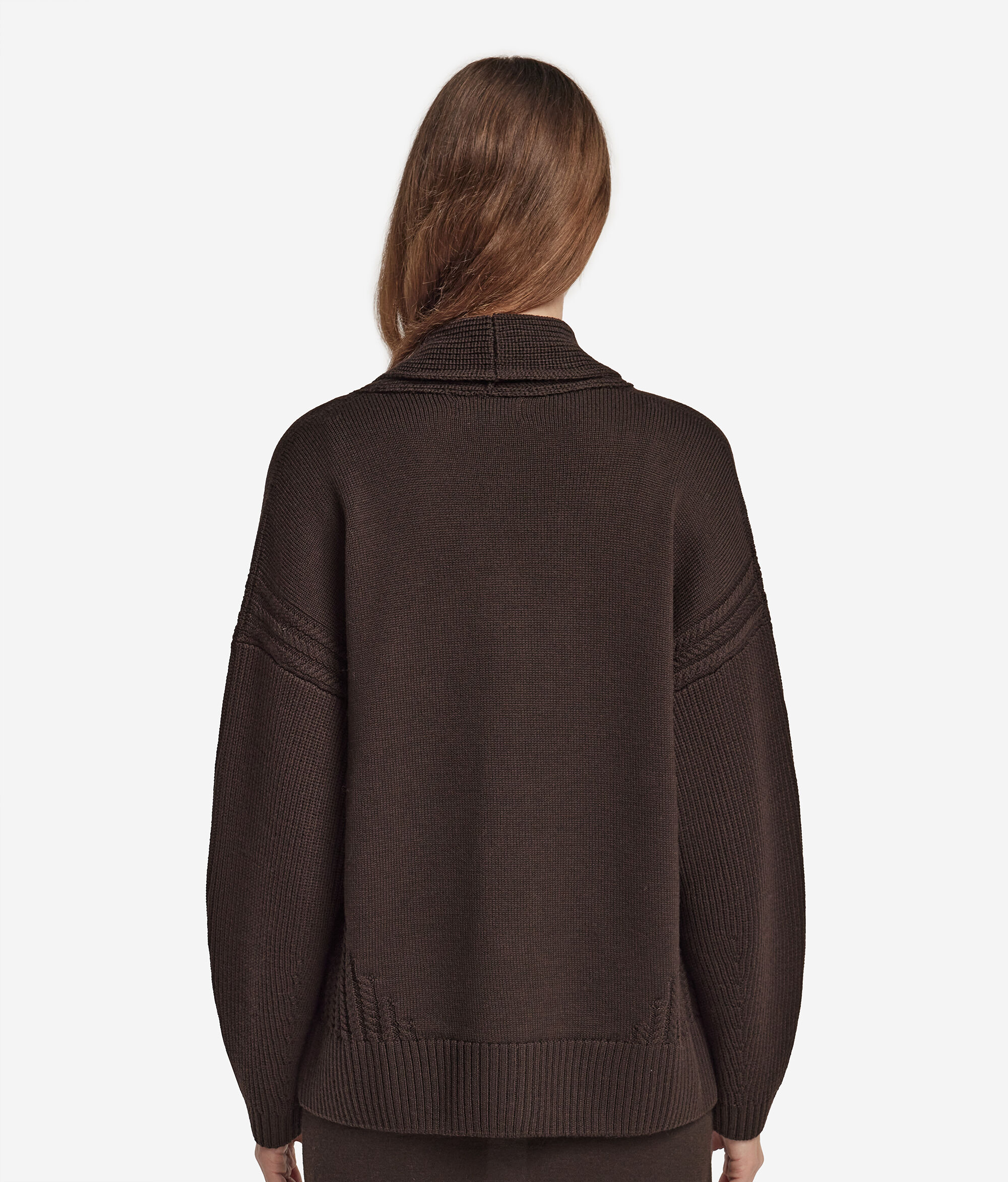 Wool cable knit cardigan