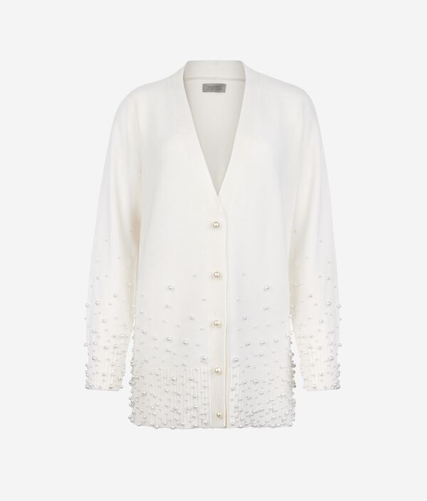 Кардиган из ультрамягкого кашемира с декором из бусин