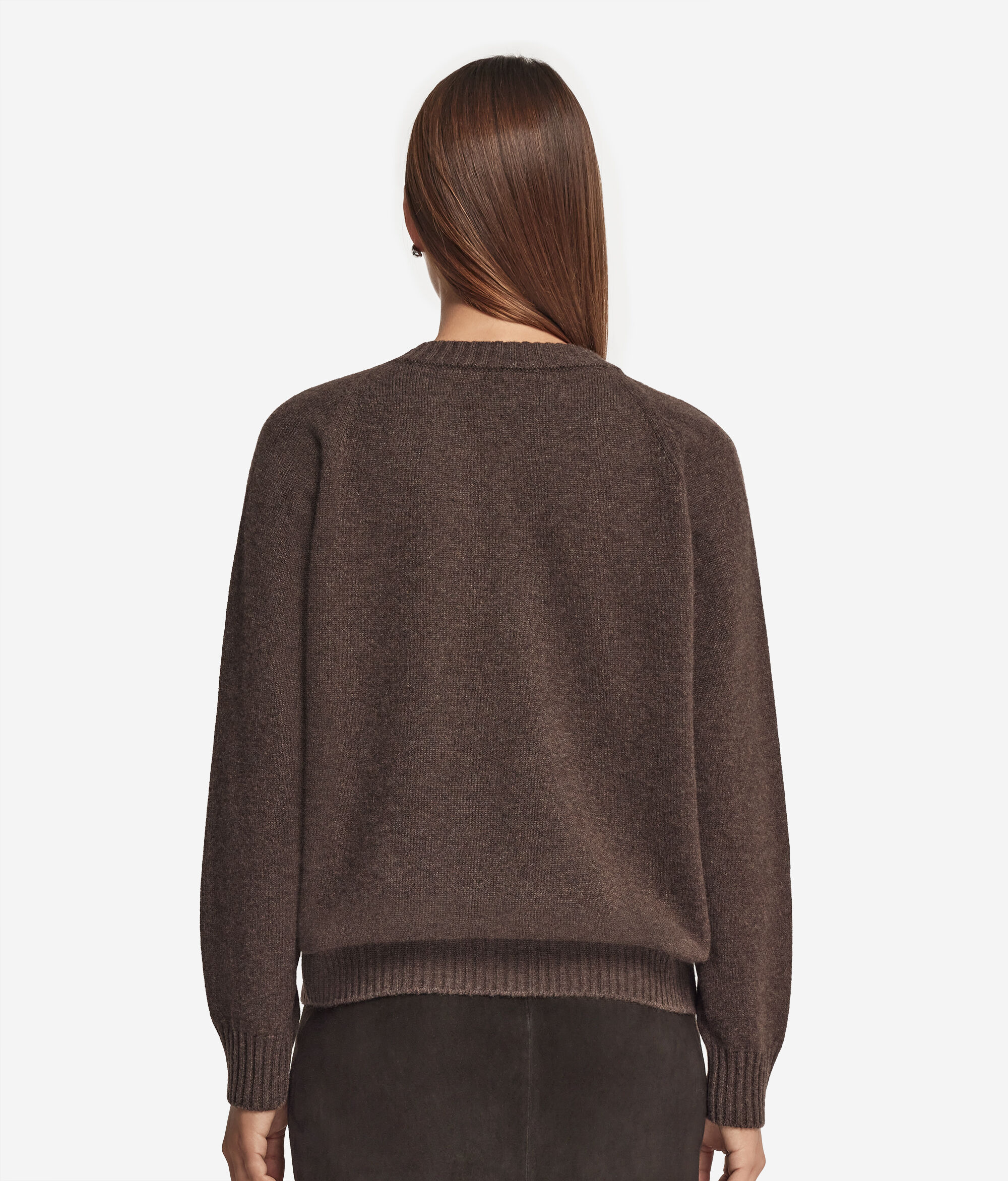 Jersey con cuello de pico y manga martillo de cashmere ultrasoft