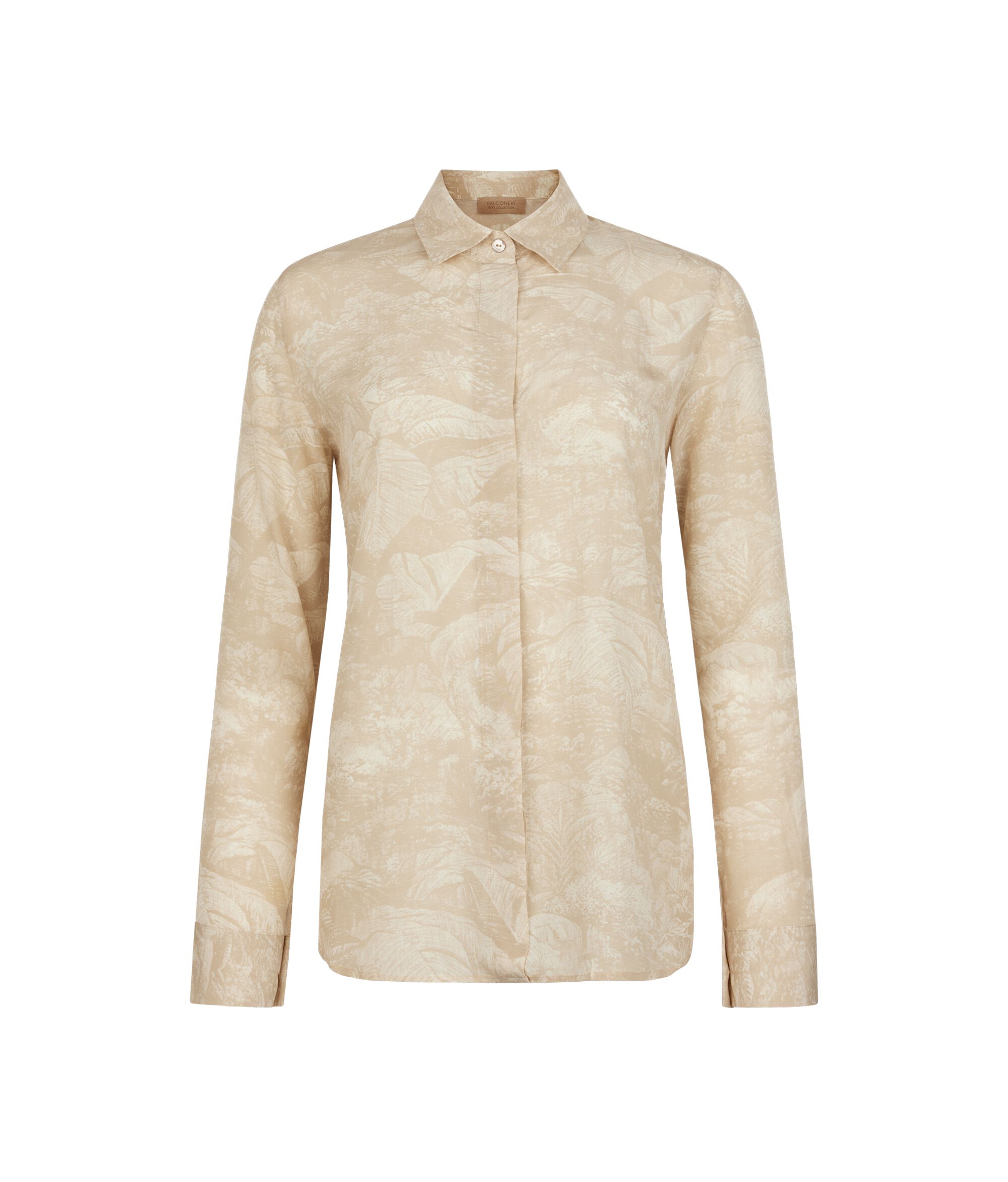 Printed Silk Collared Shirt