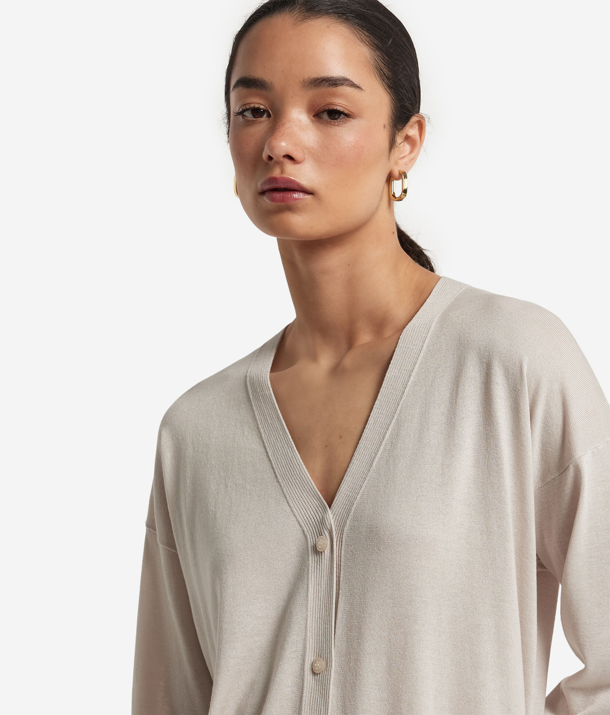 Кардиган из шелка и хлопка