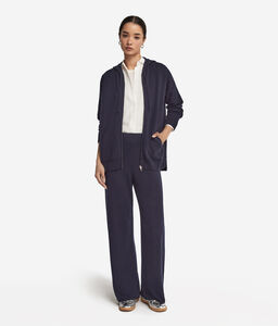 Pantalone palazzo in Cashmere Ultrasoft - BLUE