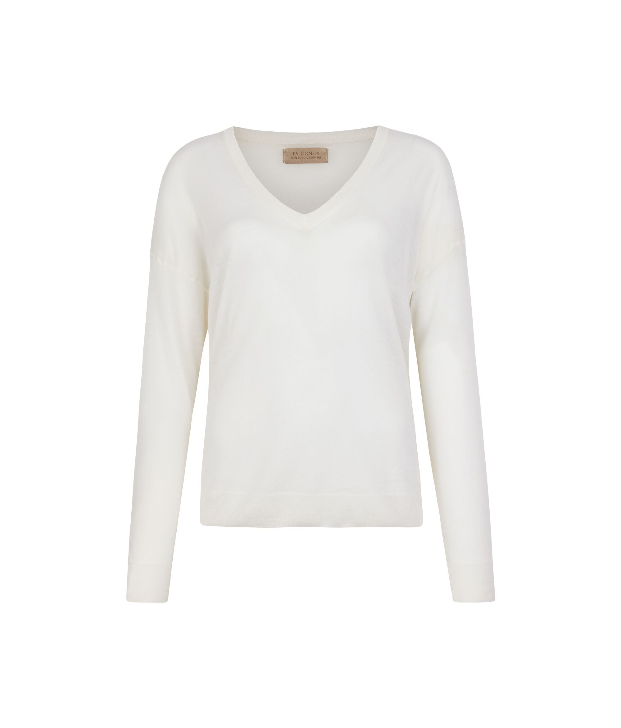 Cashmere Airfine deep V-neck sweater