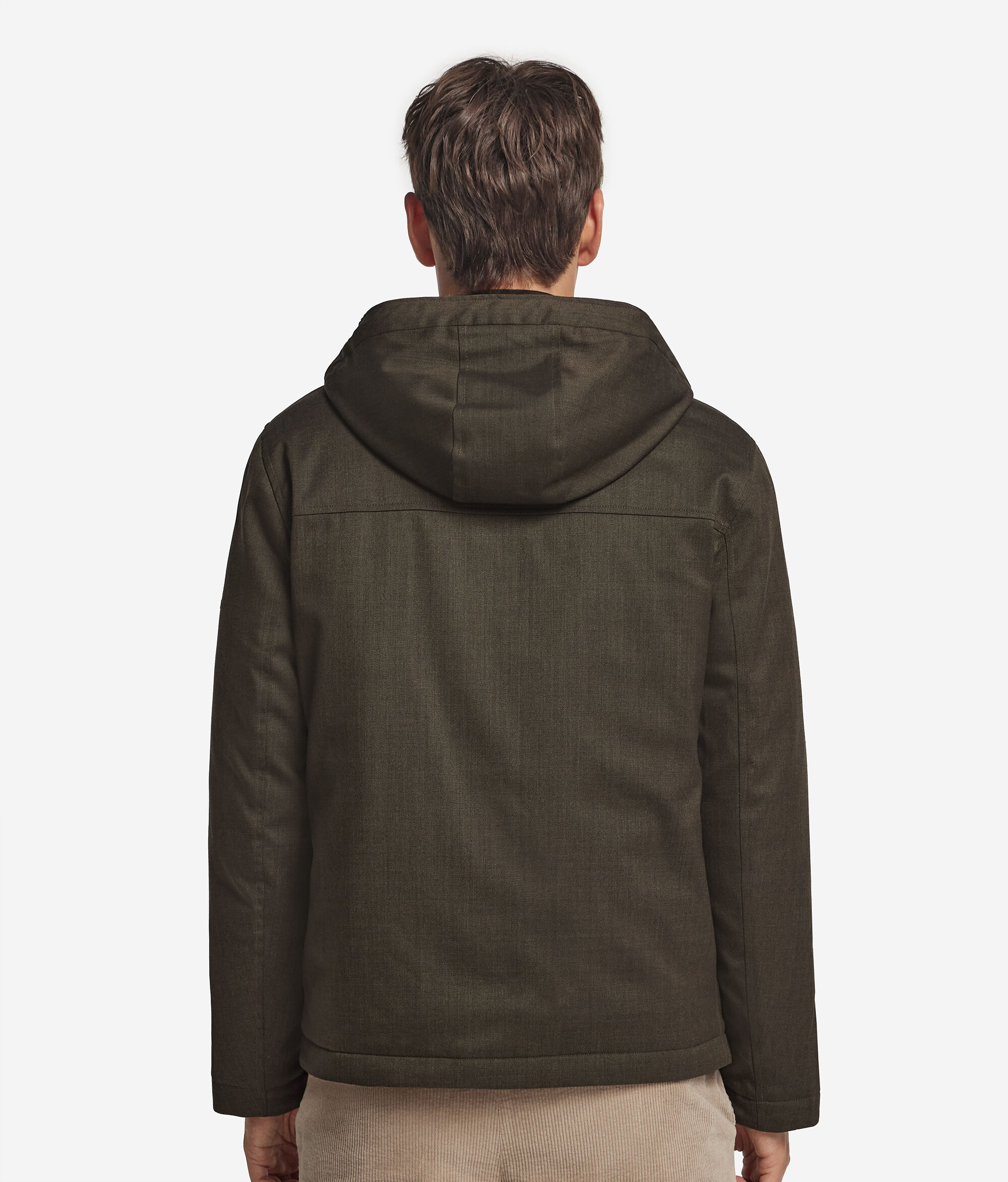 Пуховик из шерсти и технологичной ткани