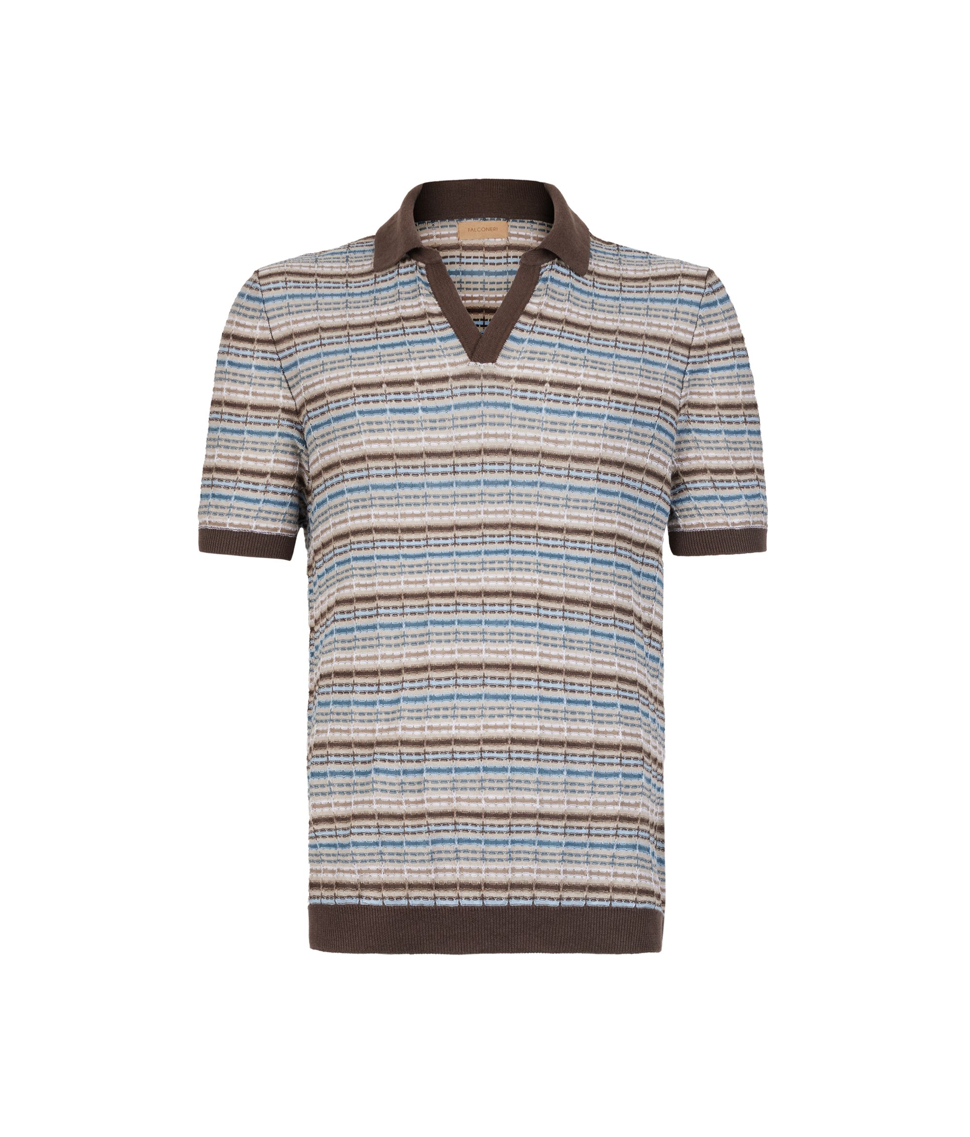 Short-Sleeved Striped Polo Shirt