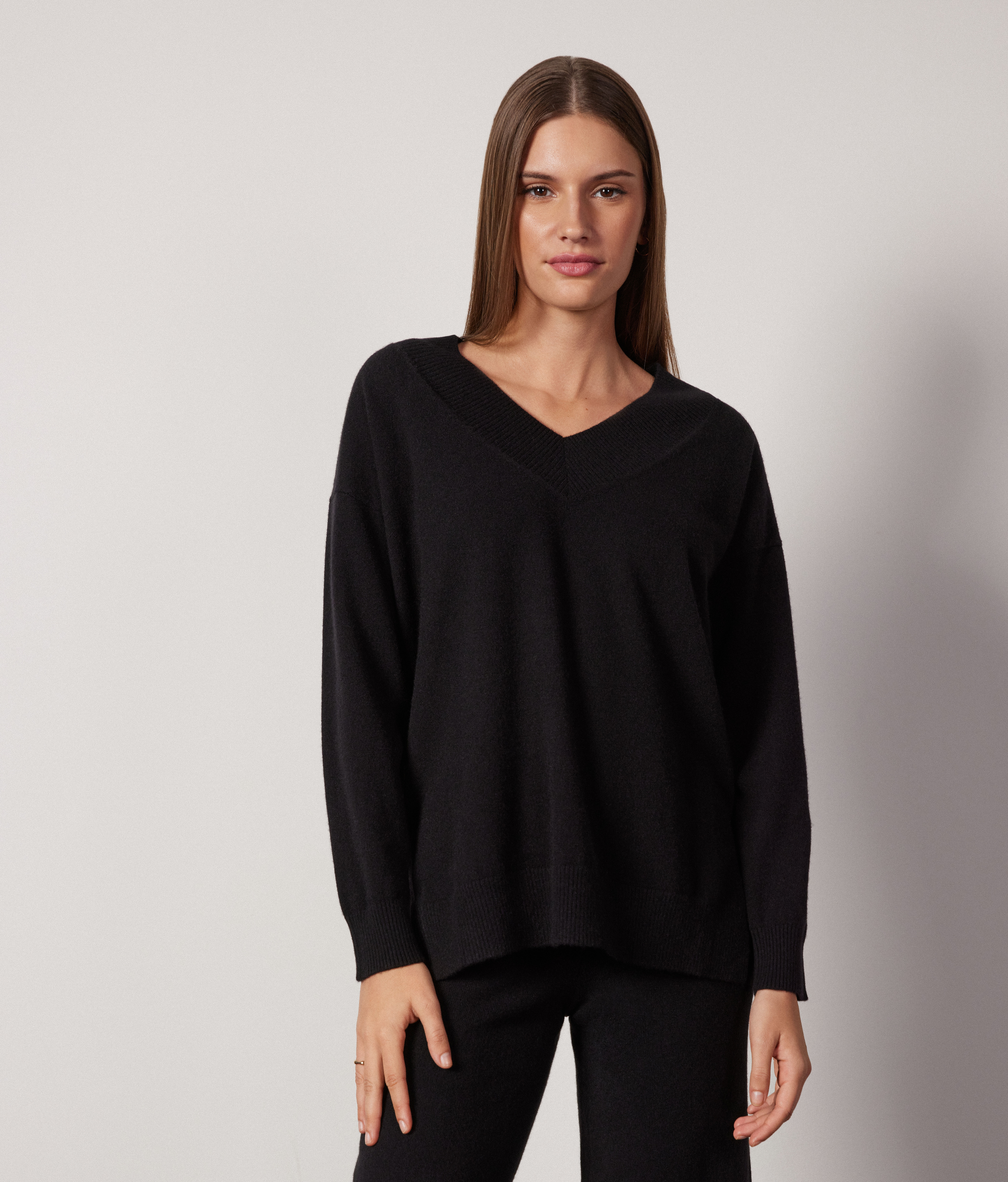 Jersei maxi de Cashmere Ultrasoft amb escot en punta