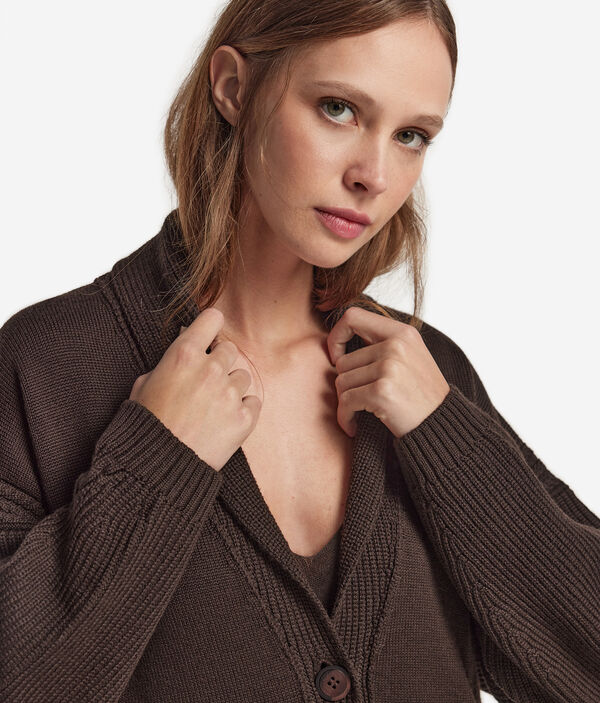 Кардиган из шерсти с косами