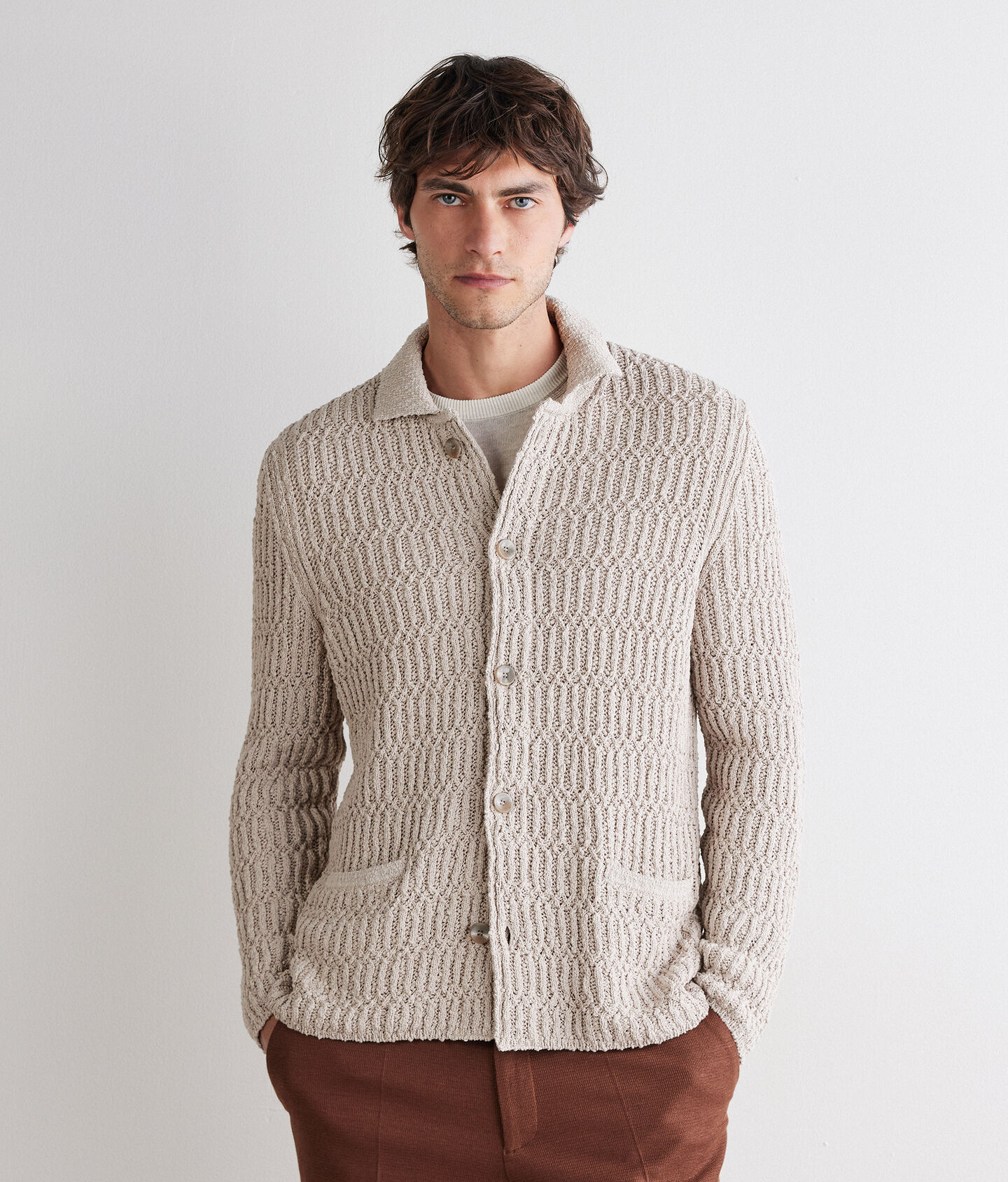 Giacca Punto Mosso In Cotone Giacche E Blazer Falconeri giacca-punto-mosso-in-cotone-giacche-e-blazer-falconeri